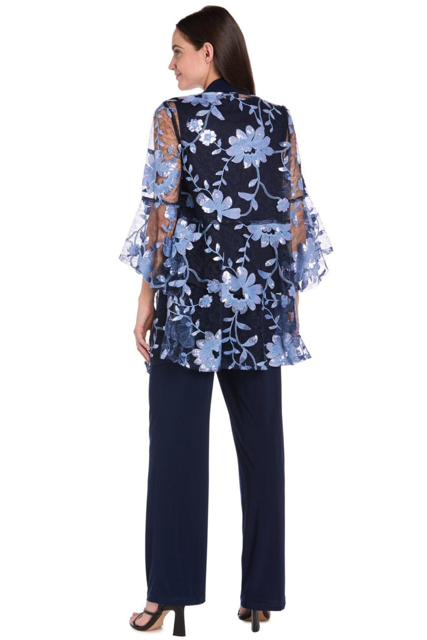 R&M Richards Floral Embroidered 3-Piece Formal Pants Set