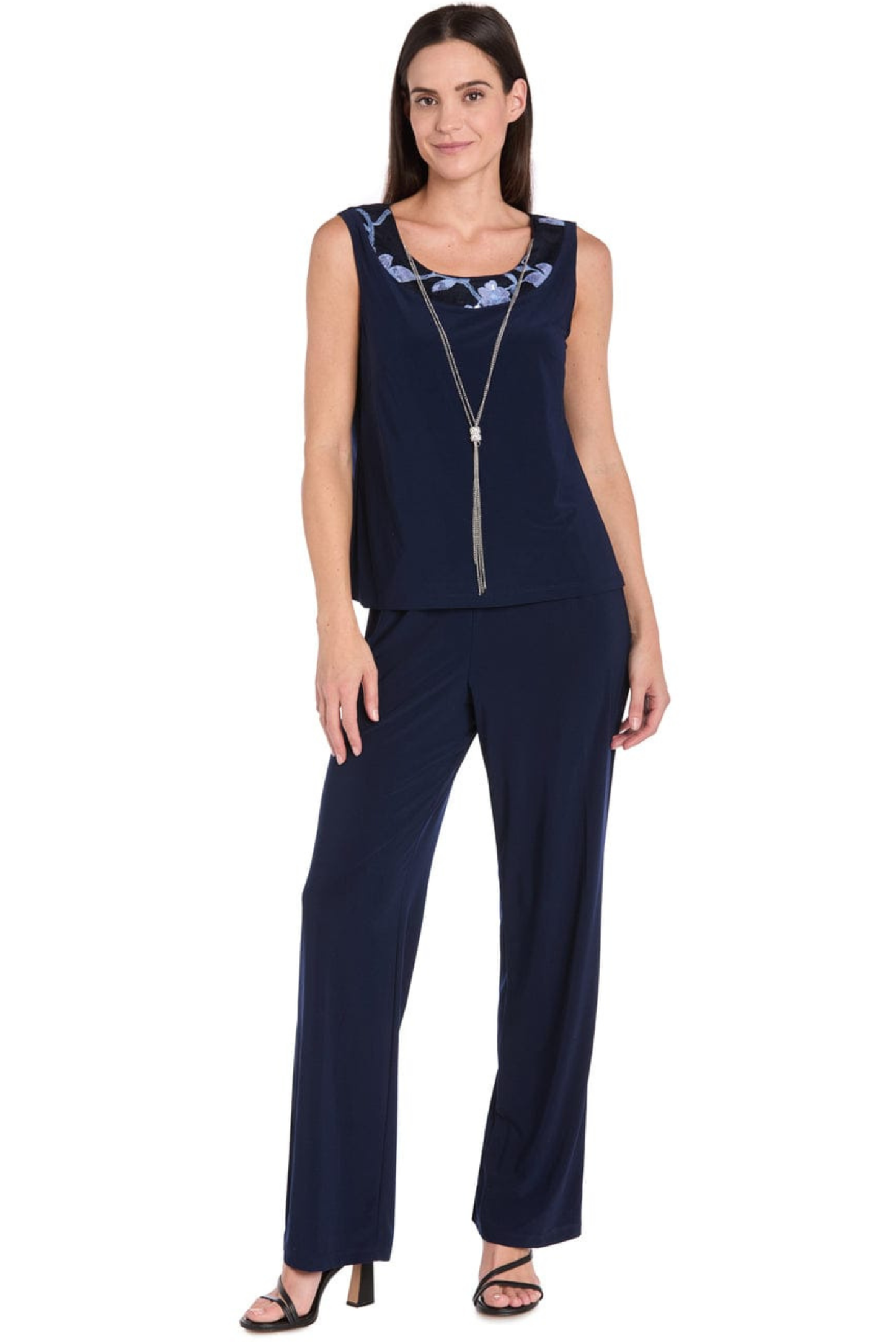 R&M Richards Floral Embroidered 3-Piece Formal Pants Set