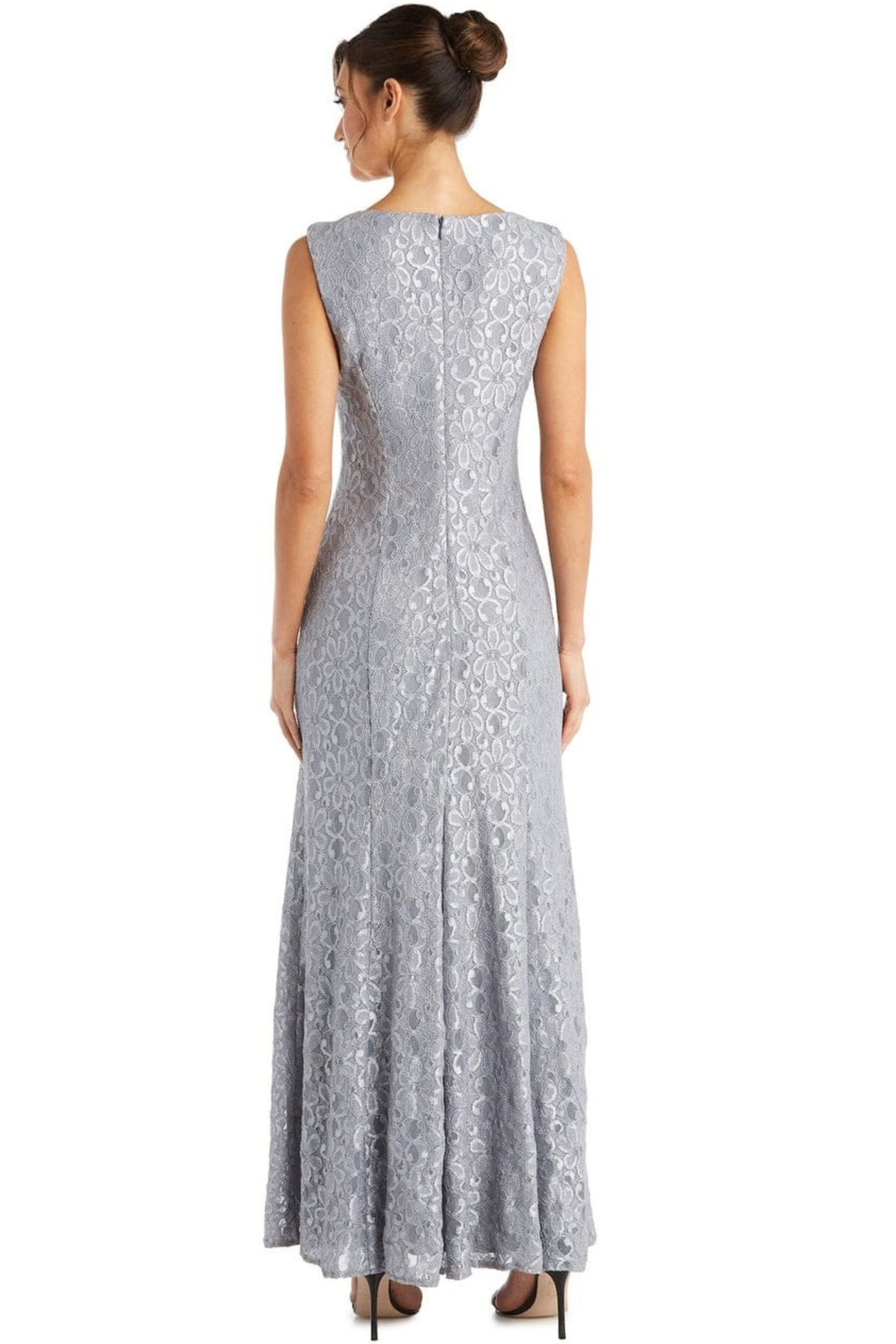 R&M Richards Sequined Lace 2-Piece Sheer Jacket Gown Set