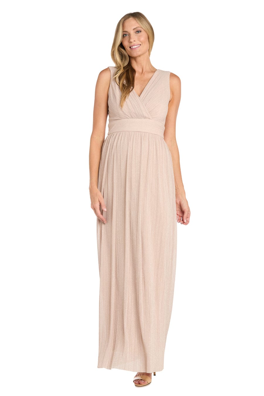 R&M Richards Shimmer Long Two-Piece Jacket Dress