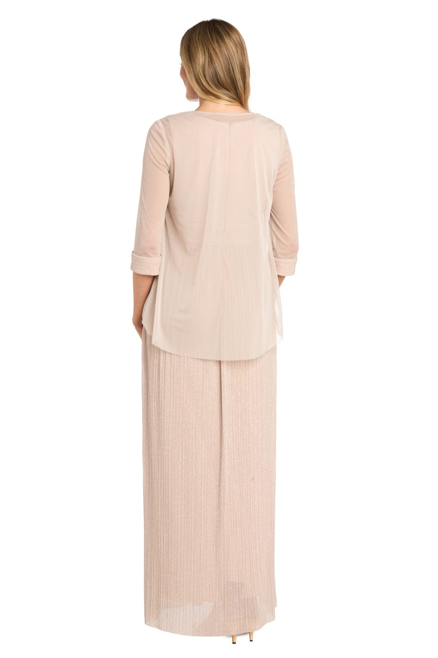 R&M Richards Shimmer Long Two-Piece Jacket Dress