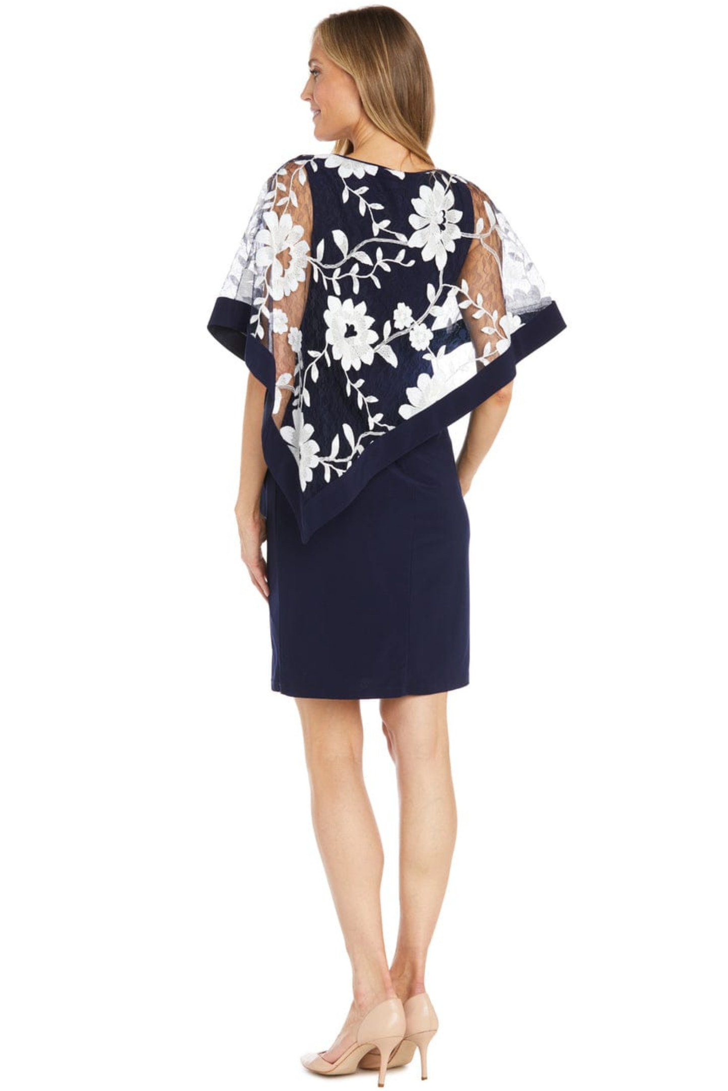 RM Richards Floral Asymmetrical Short Evening Dress