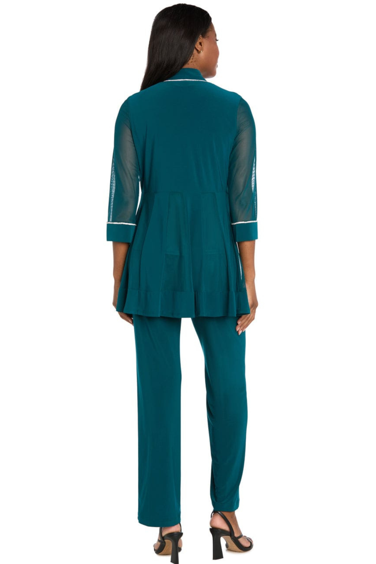 RM Richards Embellished Two-Piece Pants Set