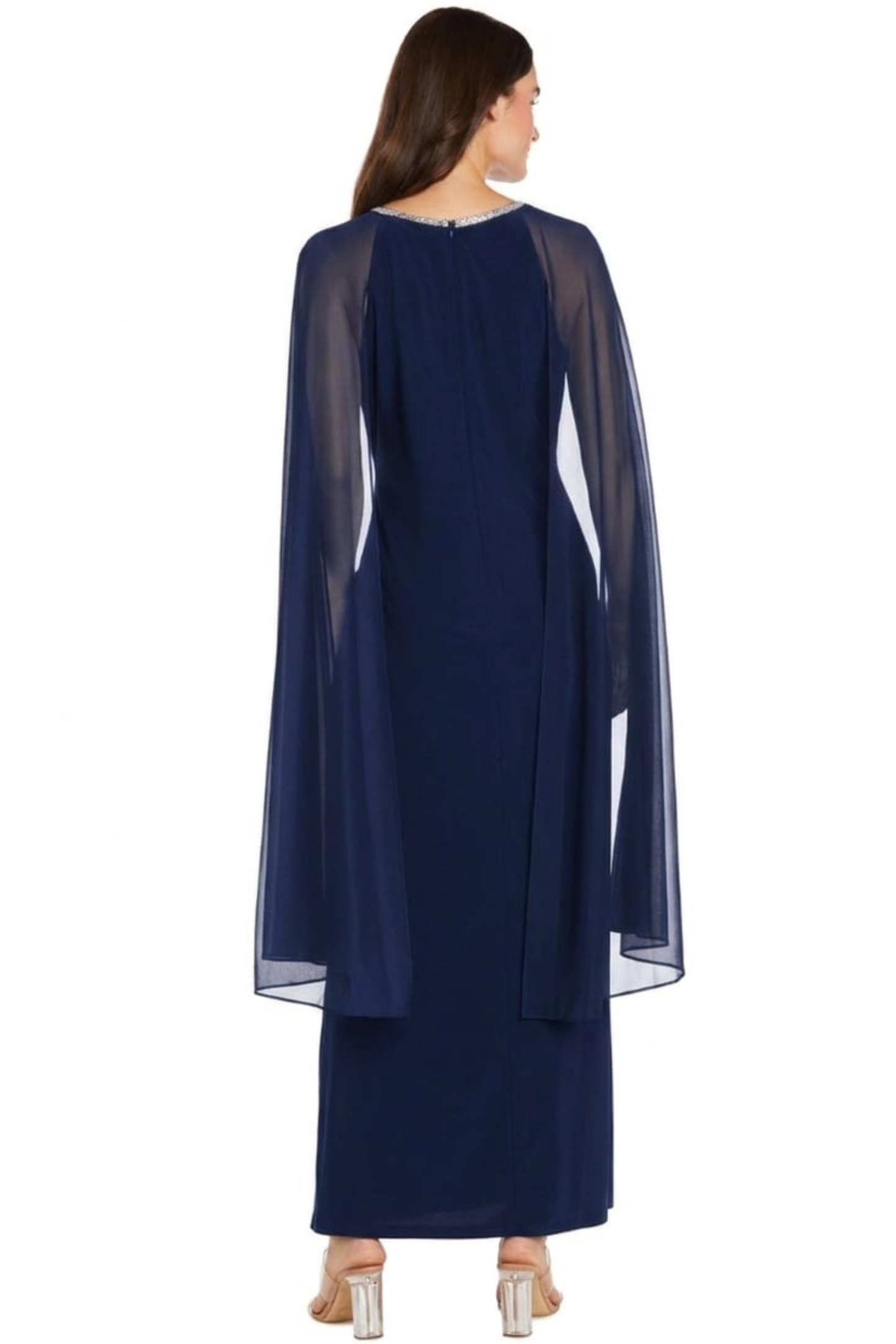 RM Richards Rhinestone Neck Long Evening Dress