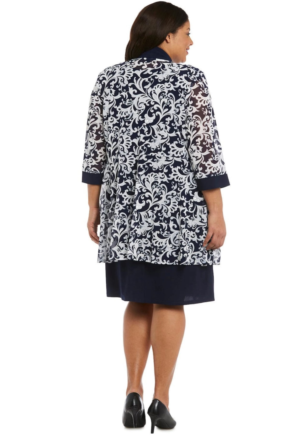 RM Richards Embroidered Filigree Jacket Dress