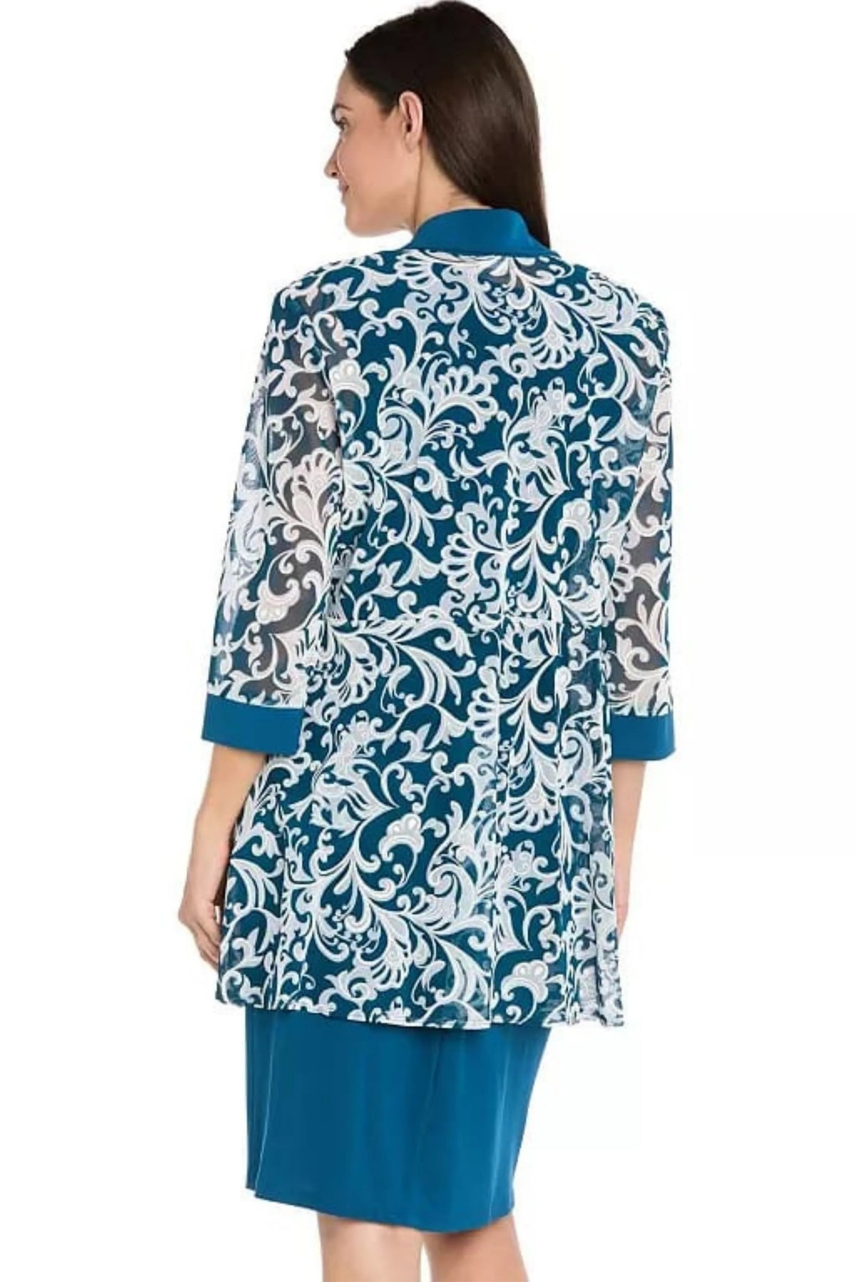 RM Richards Embroidered Filigree Jacket Dress