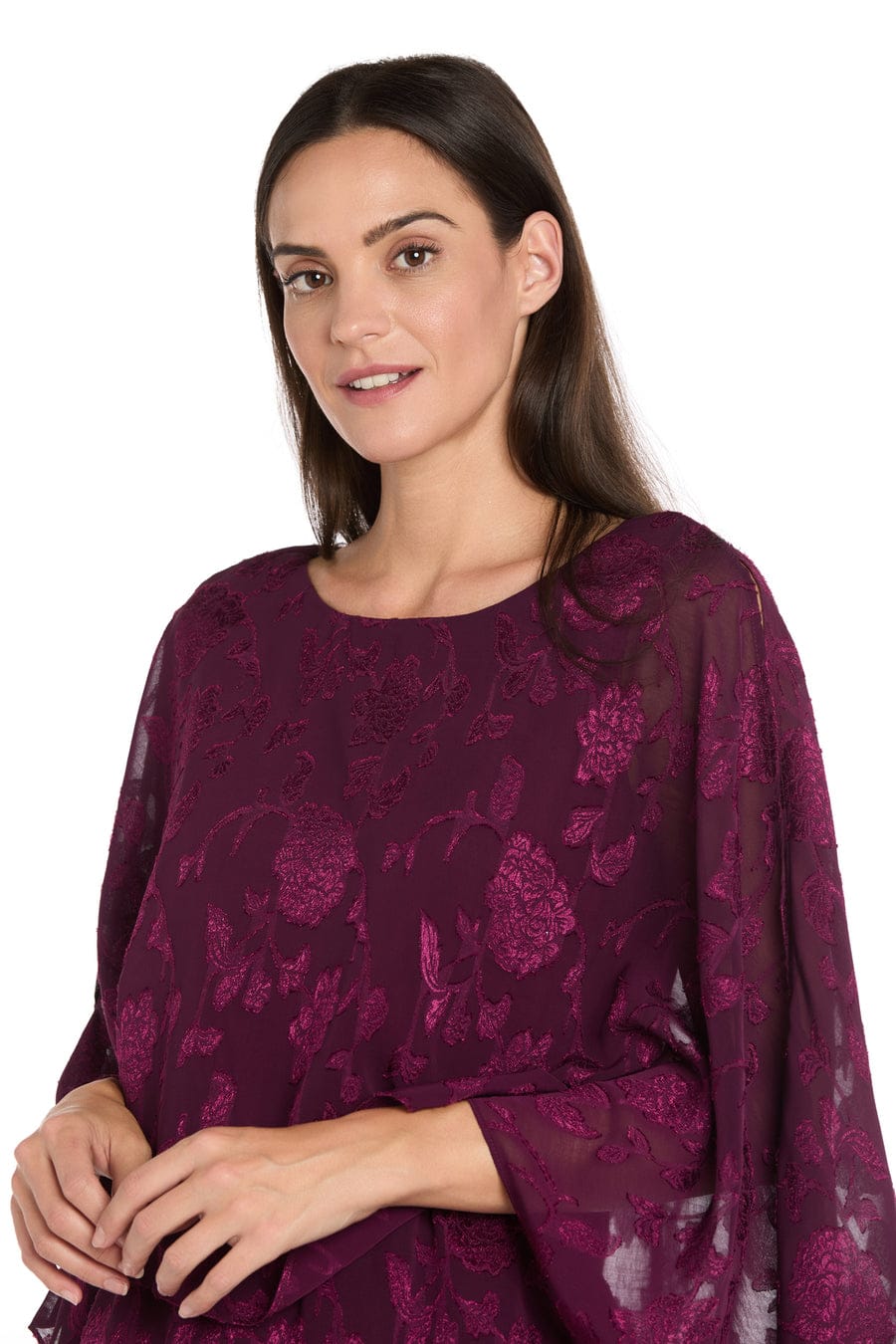 RM Richards Poncho Jumpsuit in Rich Wine