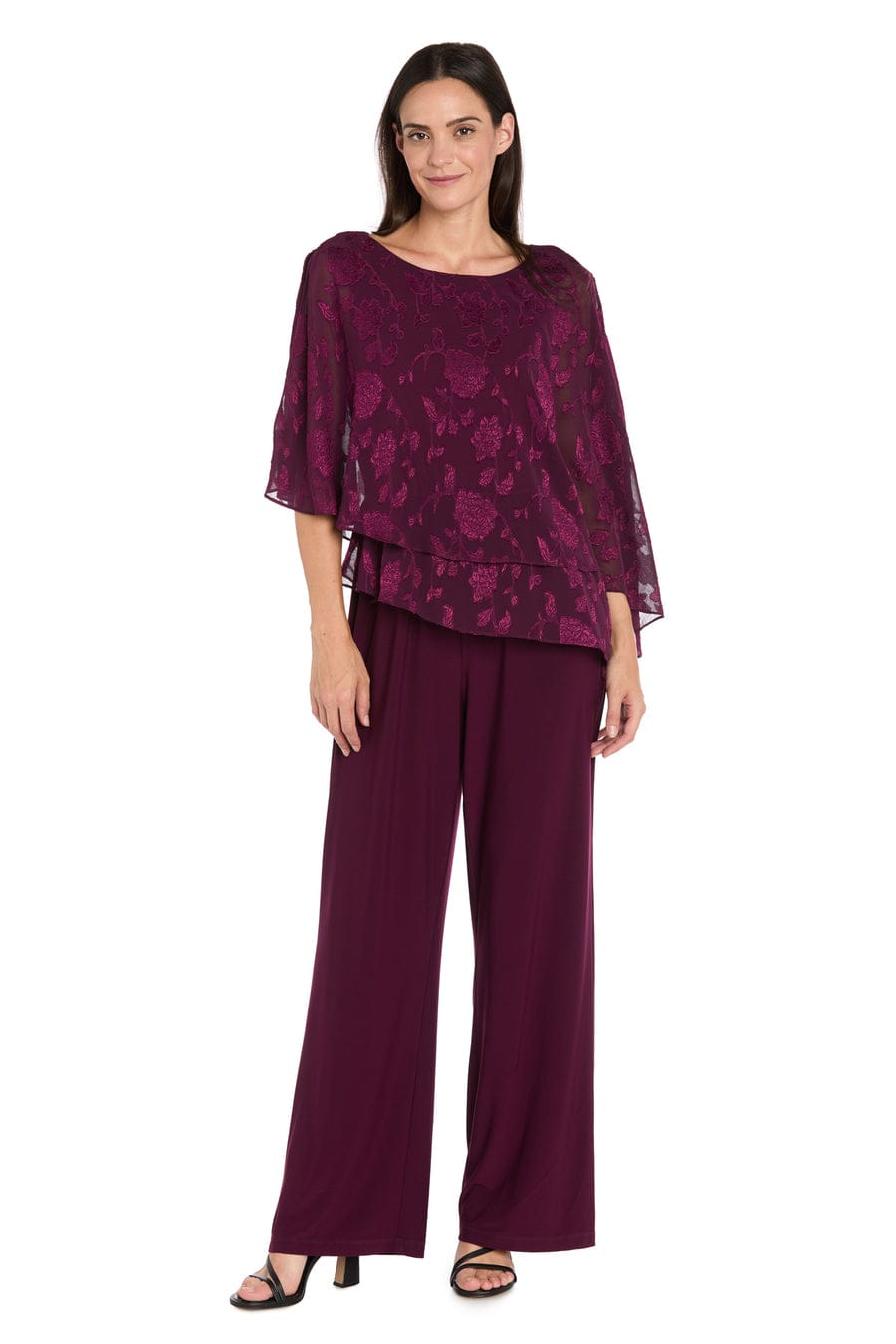 RM Richards Poncho Jumpsuit in Rich Wine