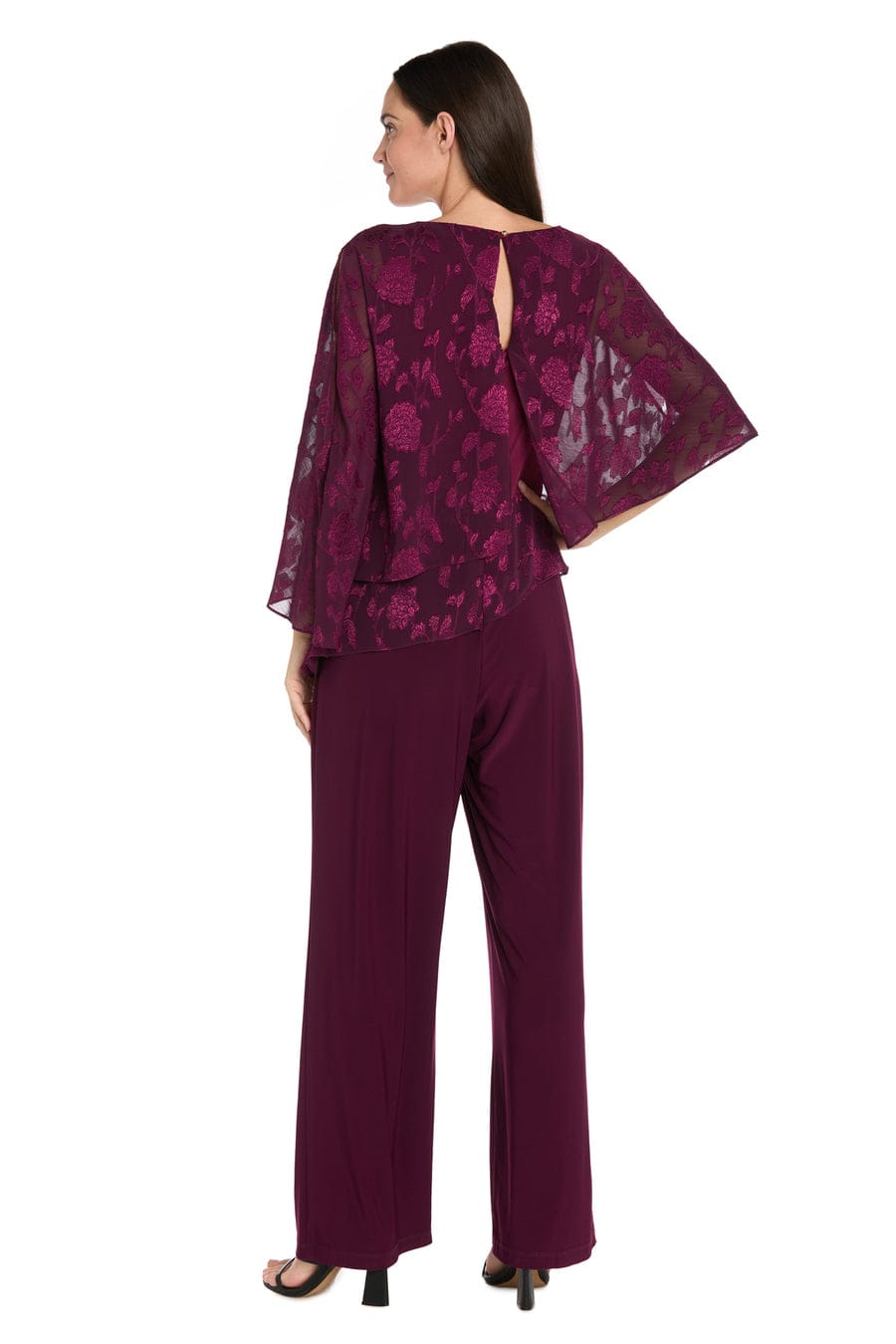 RM Richards Poncho Jumpsuit in Rich Wine