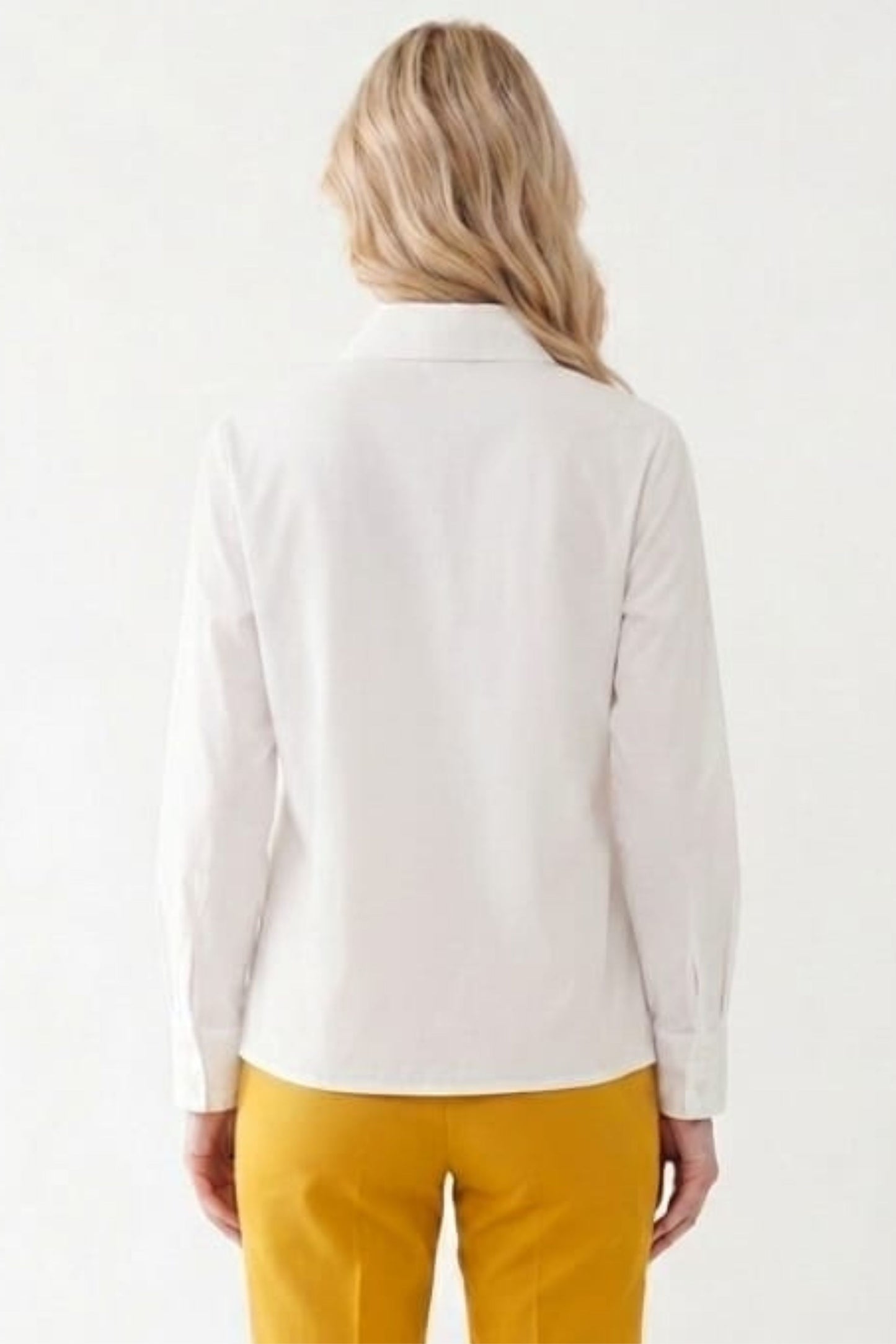VIVID Embroidered Button-Down Top Scalloped Eyelet Hem