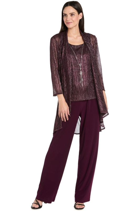 RM Richards Metallic 3-Piece Dressy Pants Set