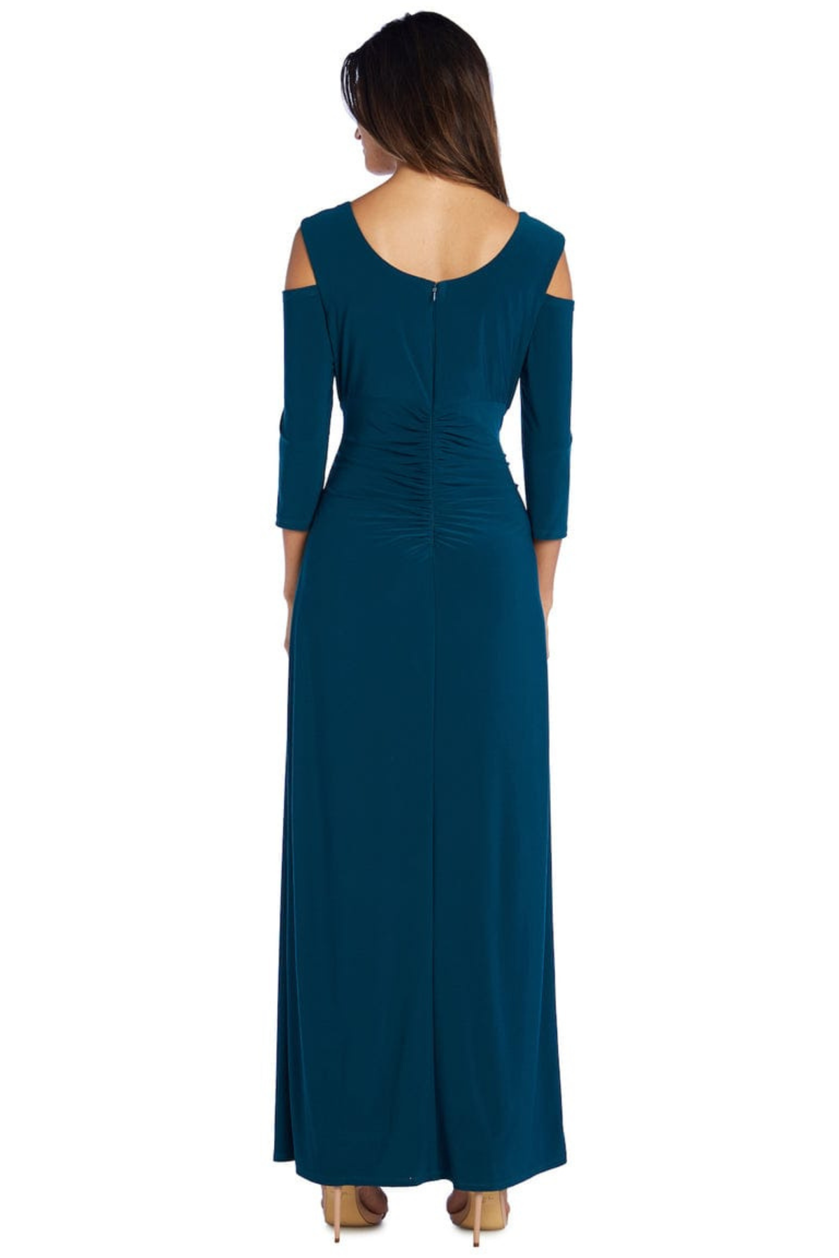 RM Richards Cold Shoulder Long Evening Dress