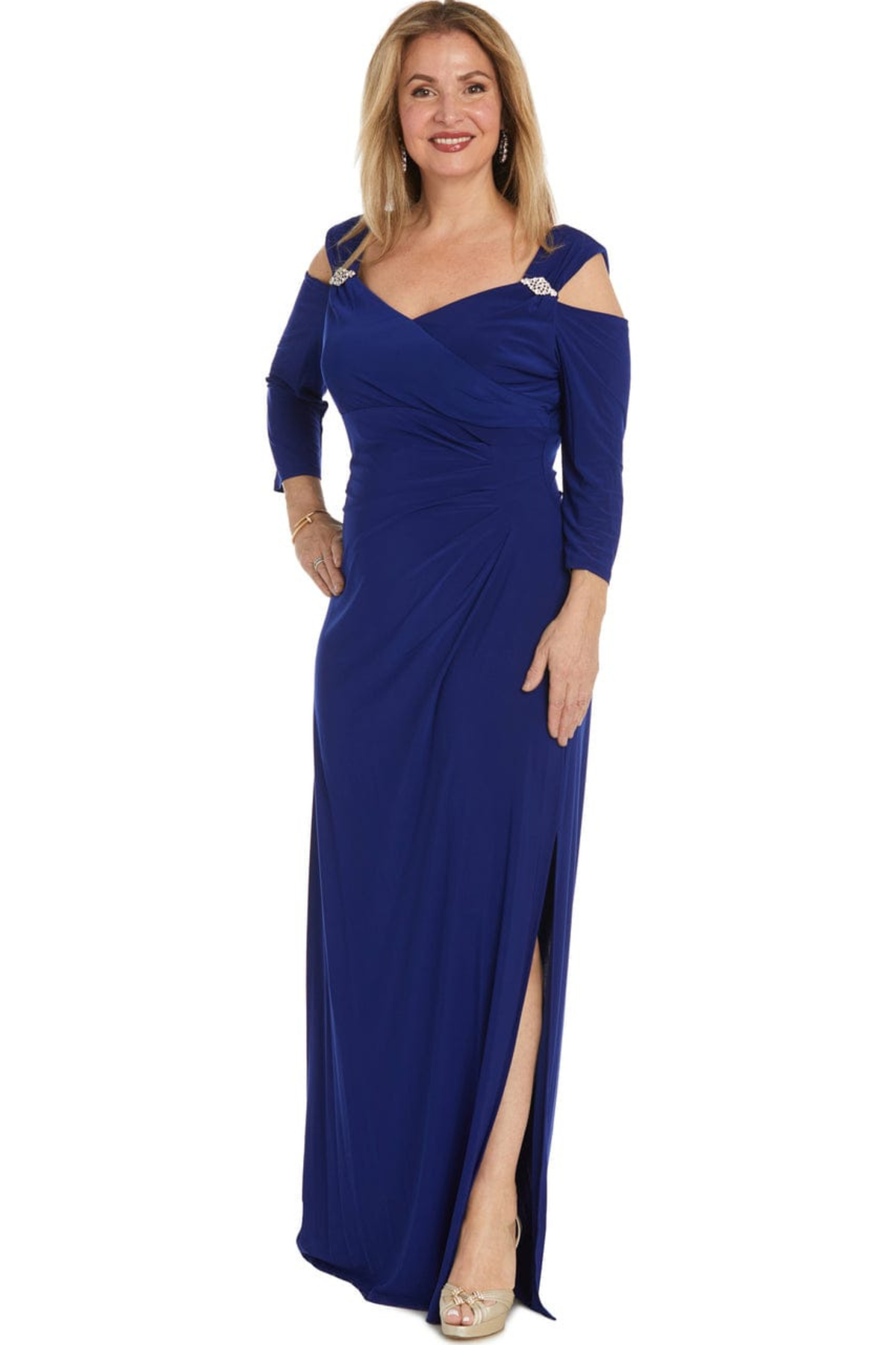 RM Richards Cold Shoulder Long Evening Dress