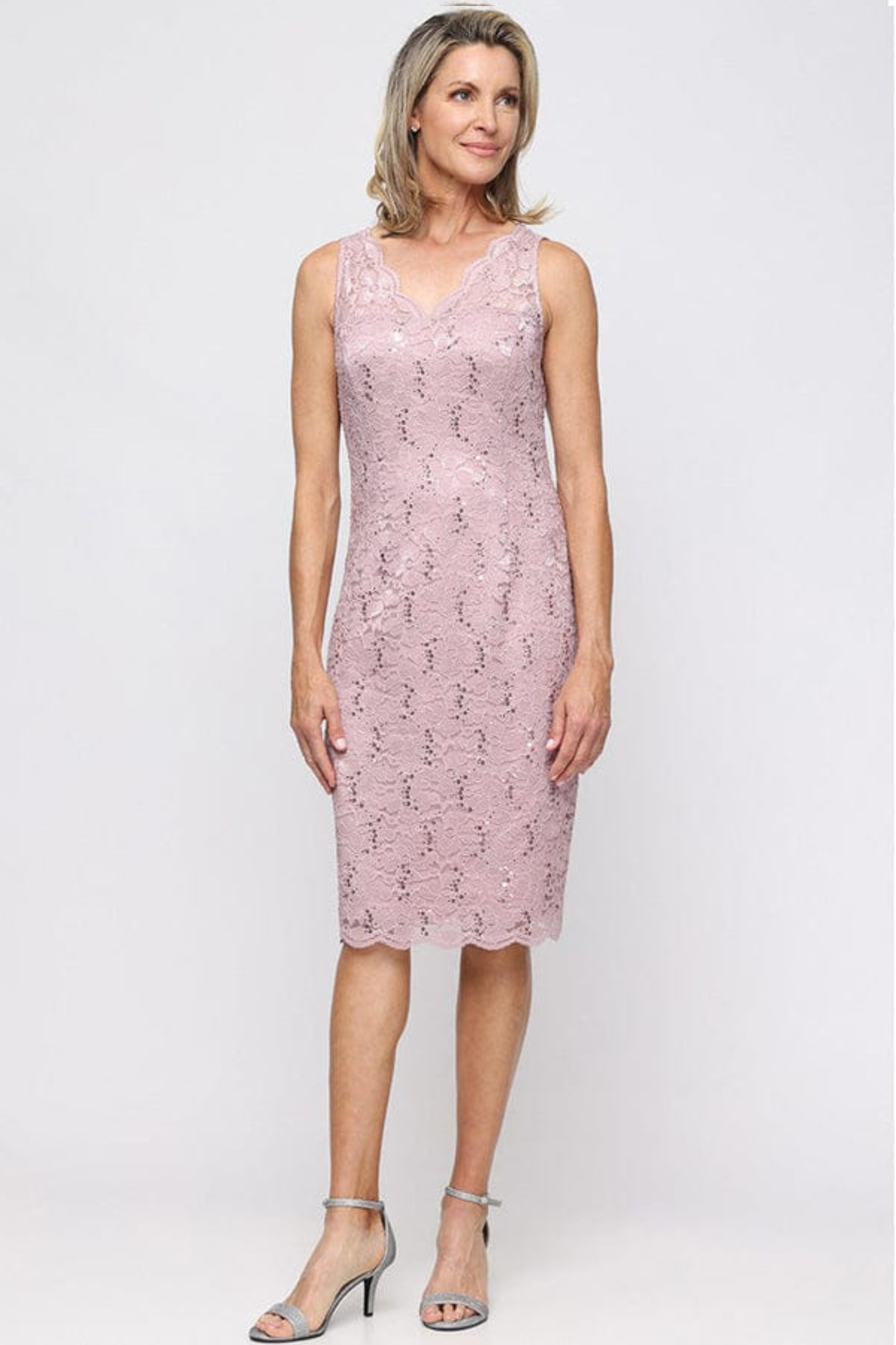 SLNY Wedgewood Sequin Lace 2-Piece Jacket Party Dress