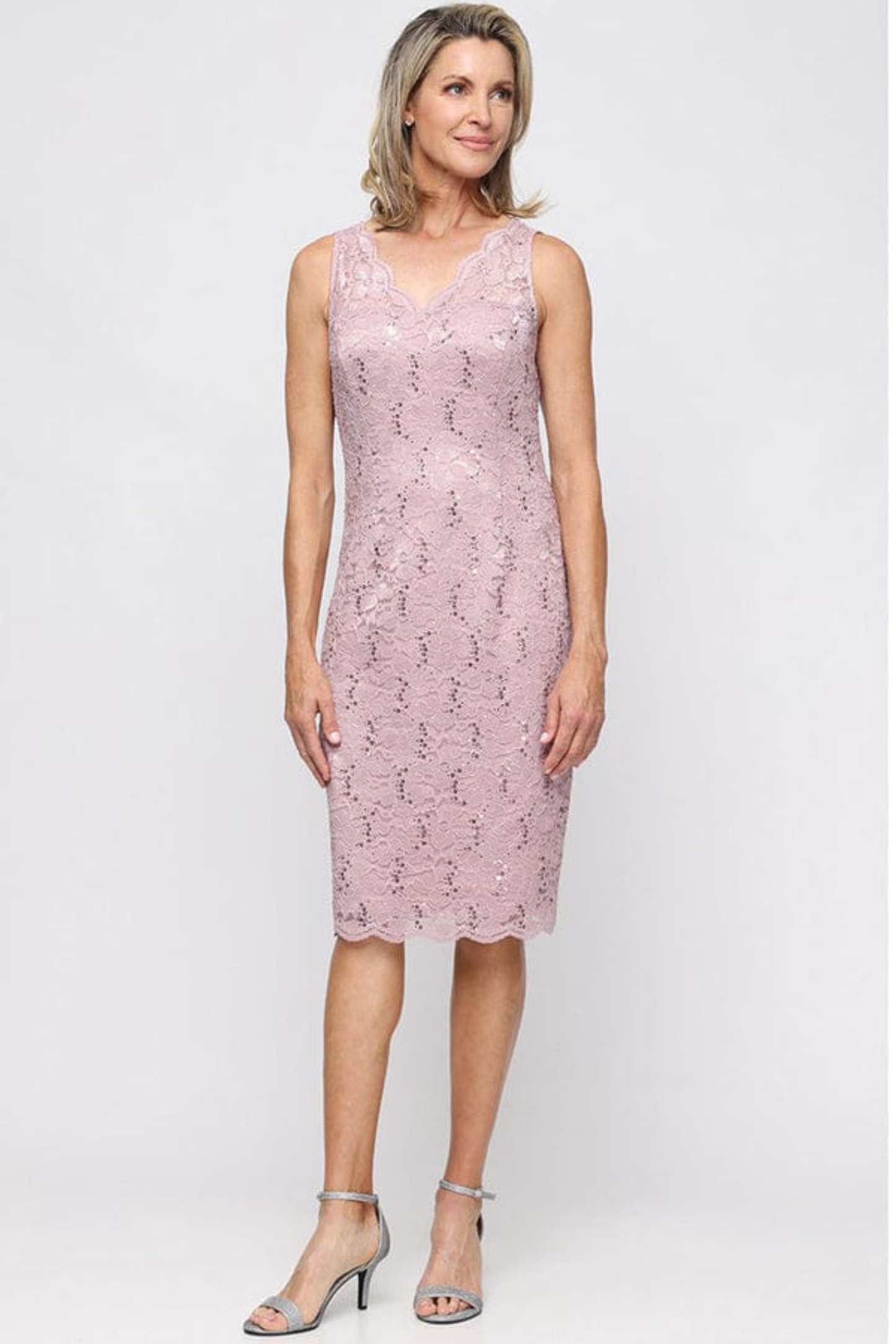 SLNY Wedgewood Sequin Lace 2-Piece Jacket Party Dress