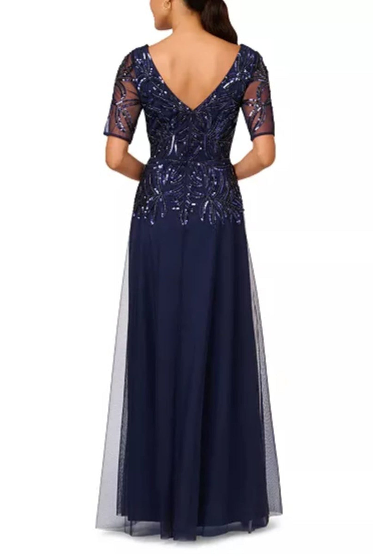 Adrianna Papell Beaded Long Evening Gown