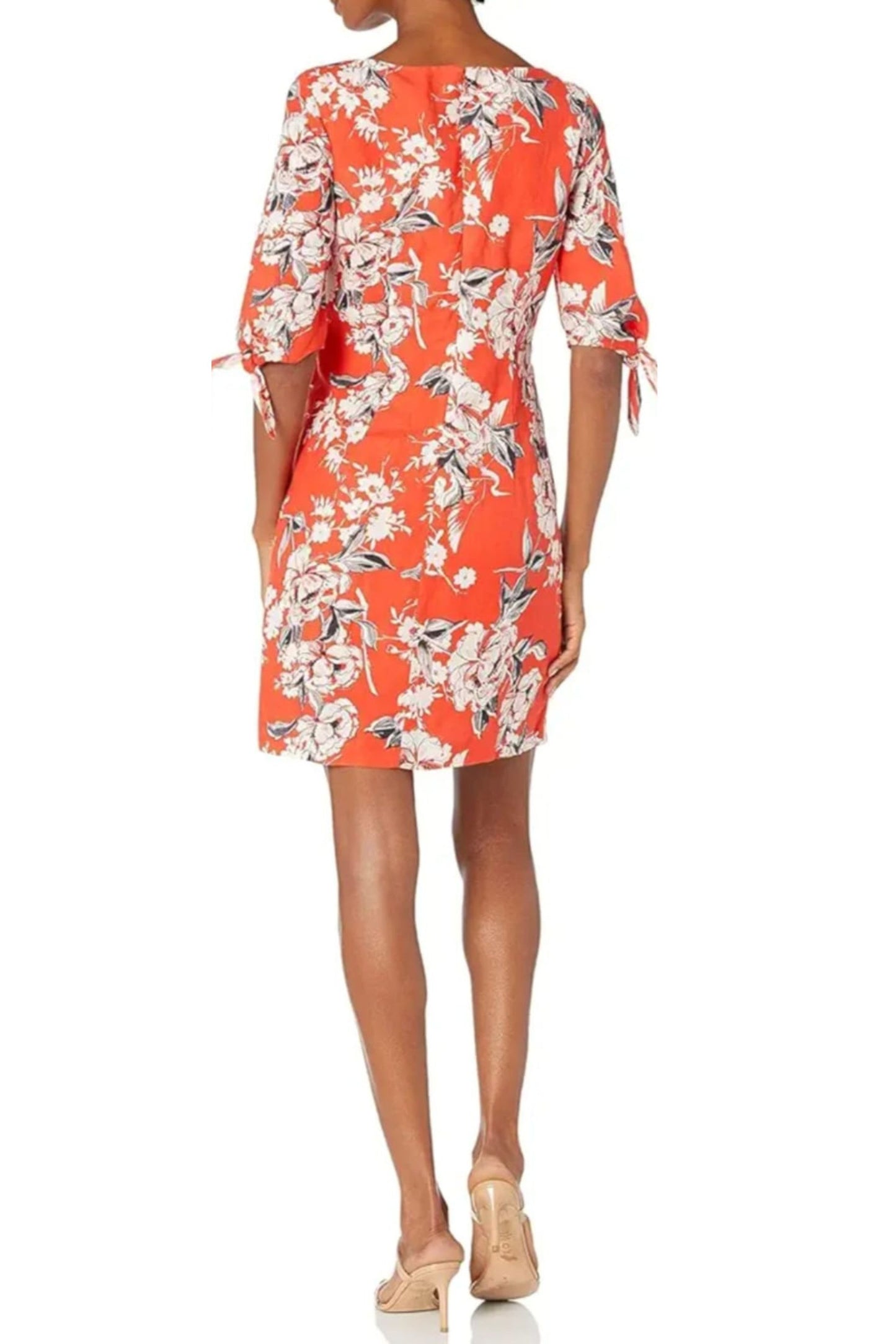 Adrianna Papell Linen Floral Print Day Dress