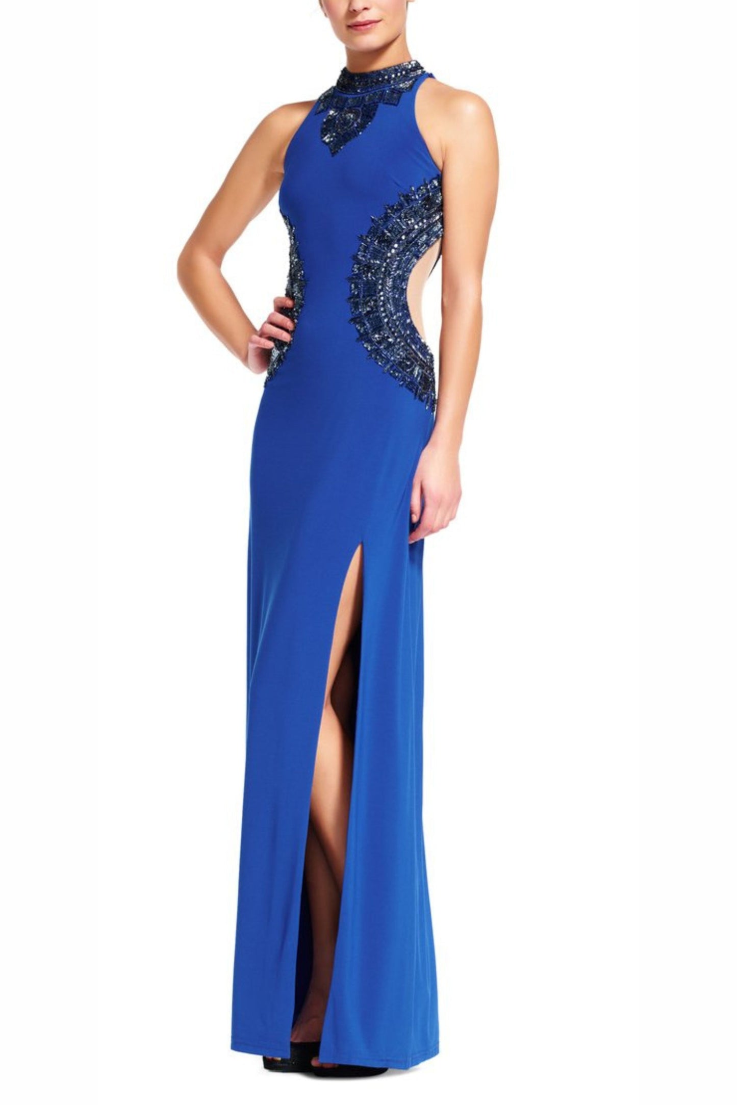 Adrianna Papell Royal Beaded Special Occasion Gown