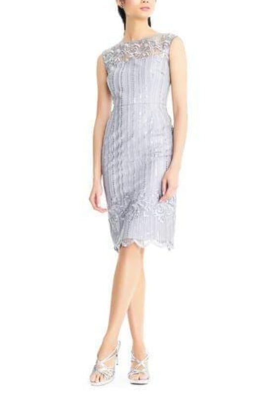 Adrianna Papell Sequin Embroidery Short Party Dress