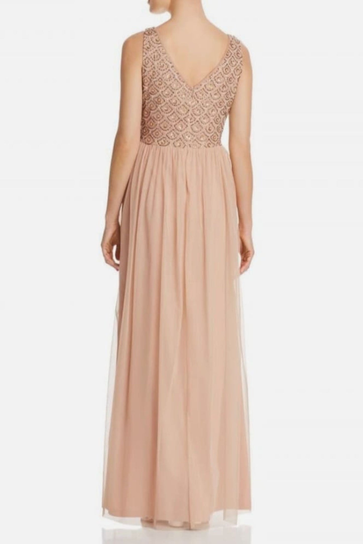 Adrianna Papell Blush Sleeveless Special Occasion Gown