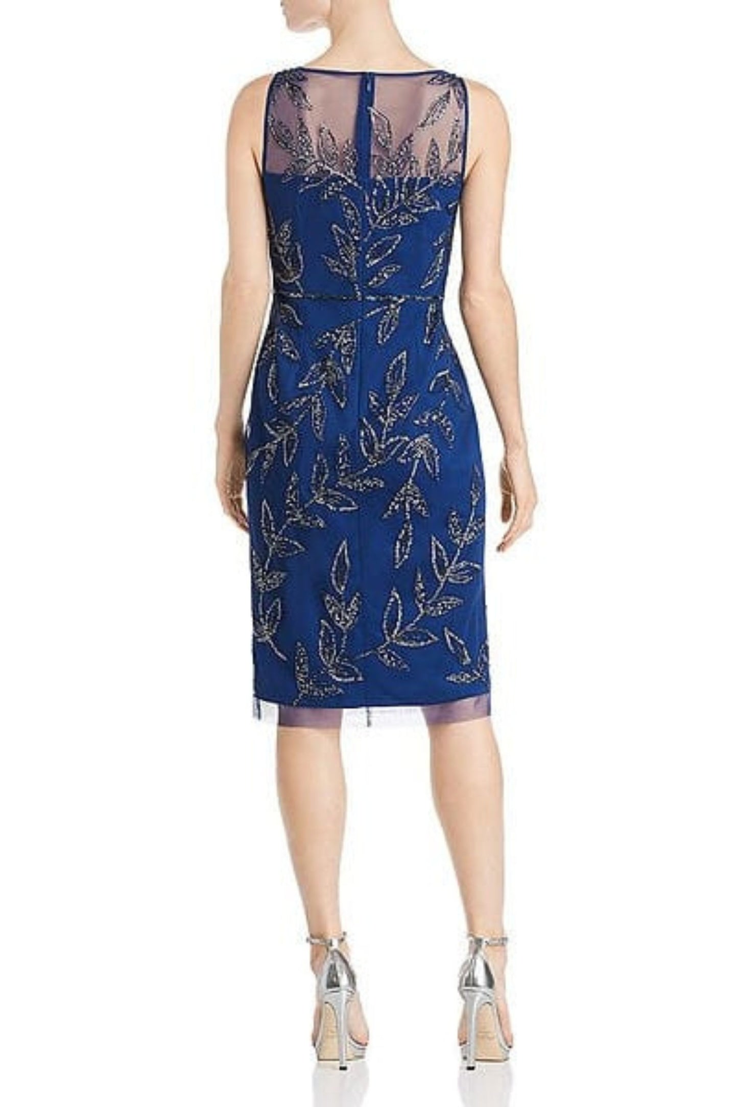 Adrianna Papell Sleeveless Beaded Sheath Cocktail Dress