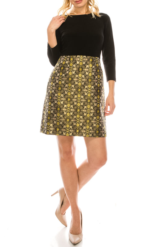 Adrianna Papell 3/4 Sleeve Short Cocktail Dress