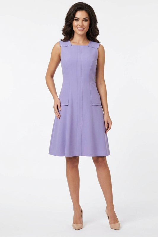 Anne Klein Chicory Purple Sleeveless A-Line Fit-and-Flare Dress