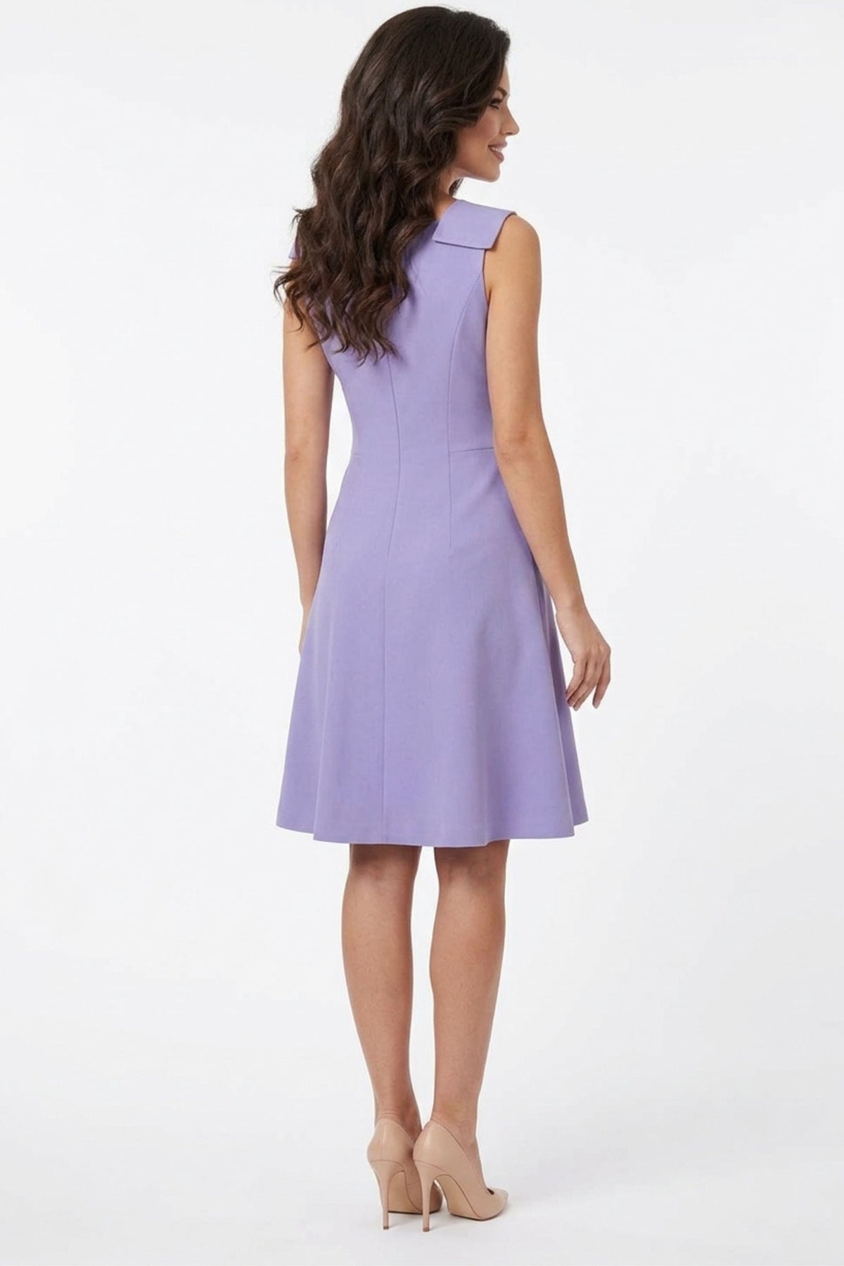 Anne Klein Chicory Purple Sleeveless A-Line Fit-and-Flare Dress