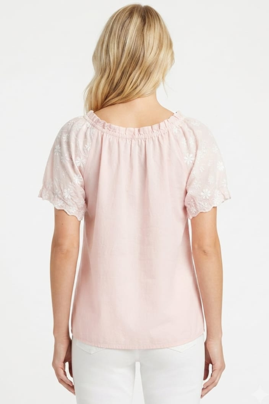 Hester & Orchard Off-Shoulder Eyelet Top