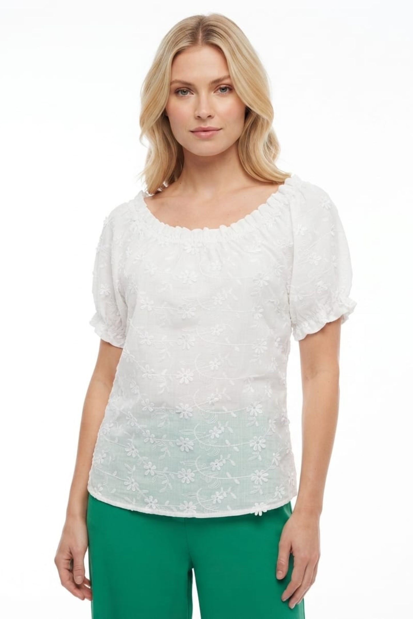 Hester & Orchard Off-Shoulder Eyelet Top