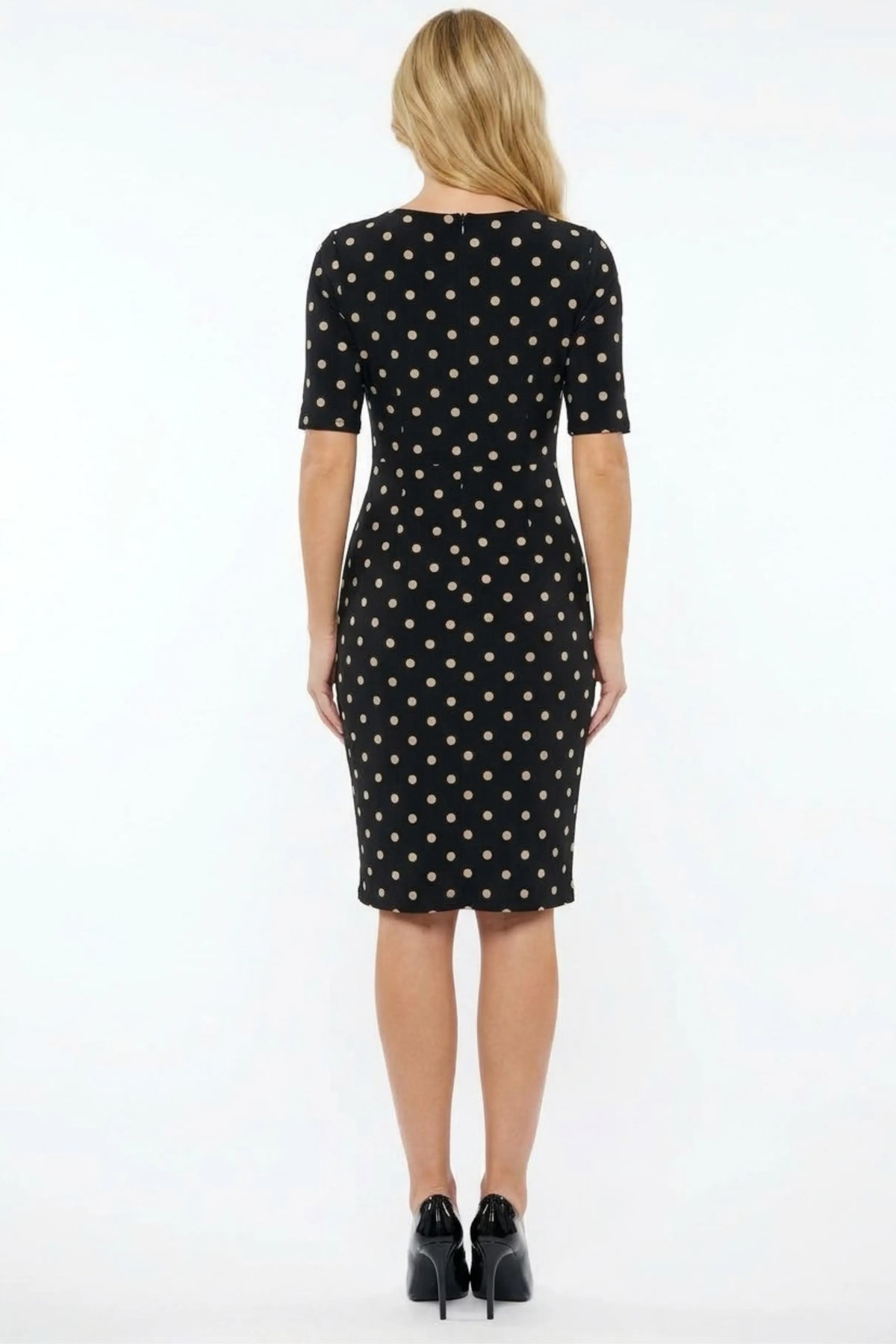 Connected Apparel Pleated Waist Sheath Dress