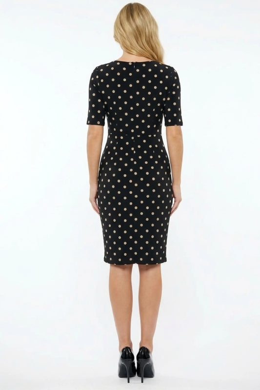 Connected Apparel Pleated Waist Sheath Dress
