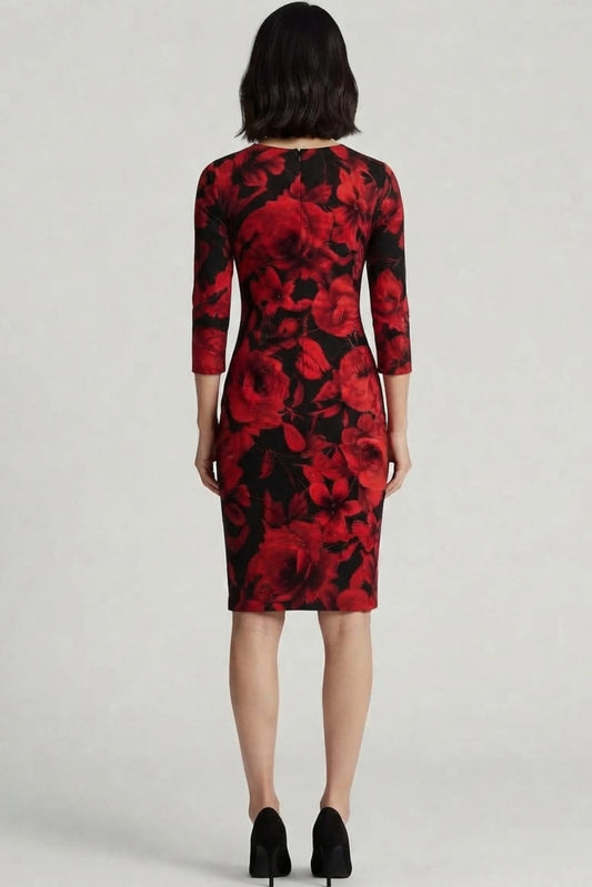 Connected Apparel 3/4 Sleeve Jersey Dress