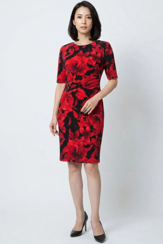 Connected Apparel 3/4 Sleeve Jersey Dress