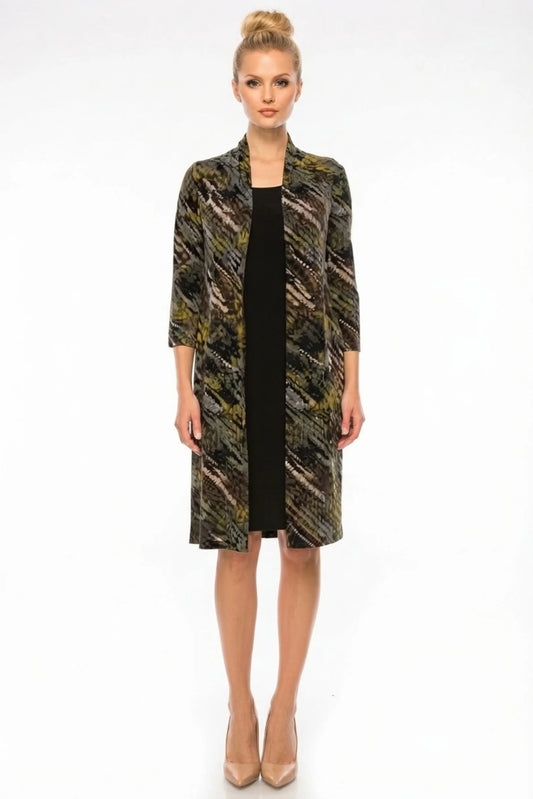Connected  Apparel 3/4 Sleeve Shift Dress