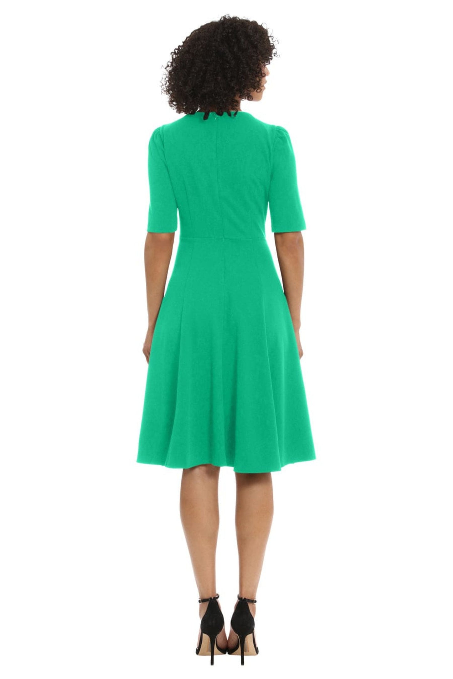 Donna Morgan V-Neck Short Sleeve A-Line Dress