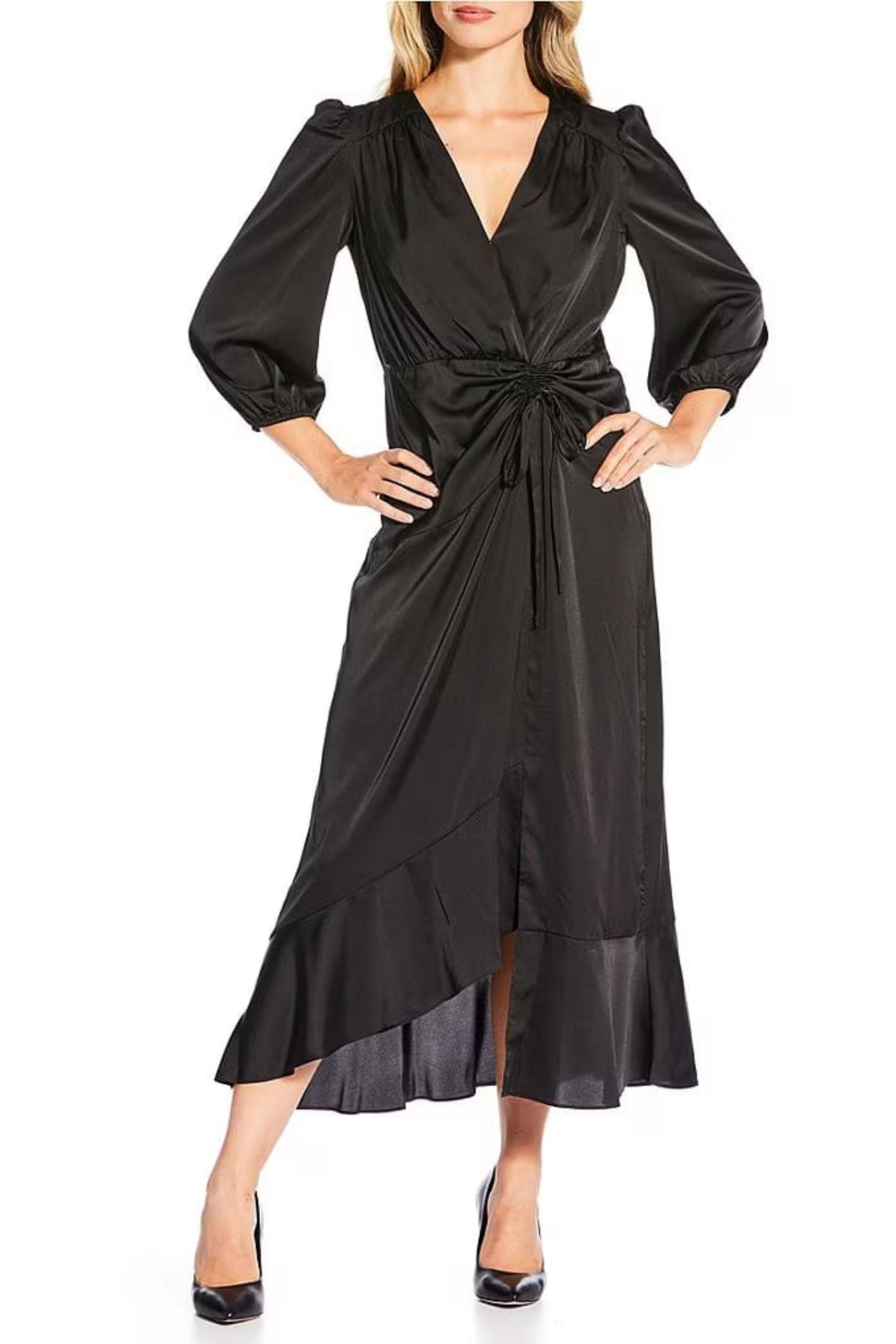 Donna Morgan 3/4 Sleeve A-Line Midi Dress