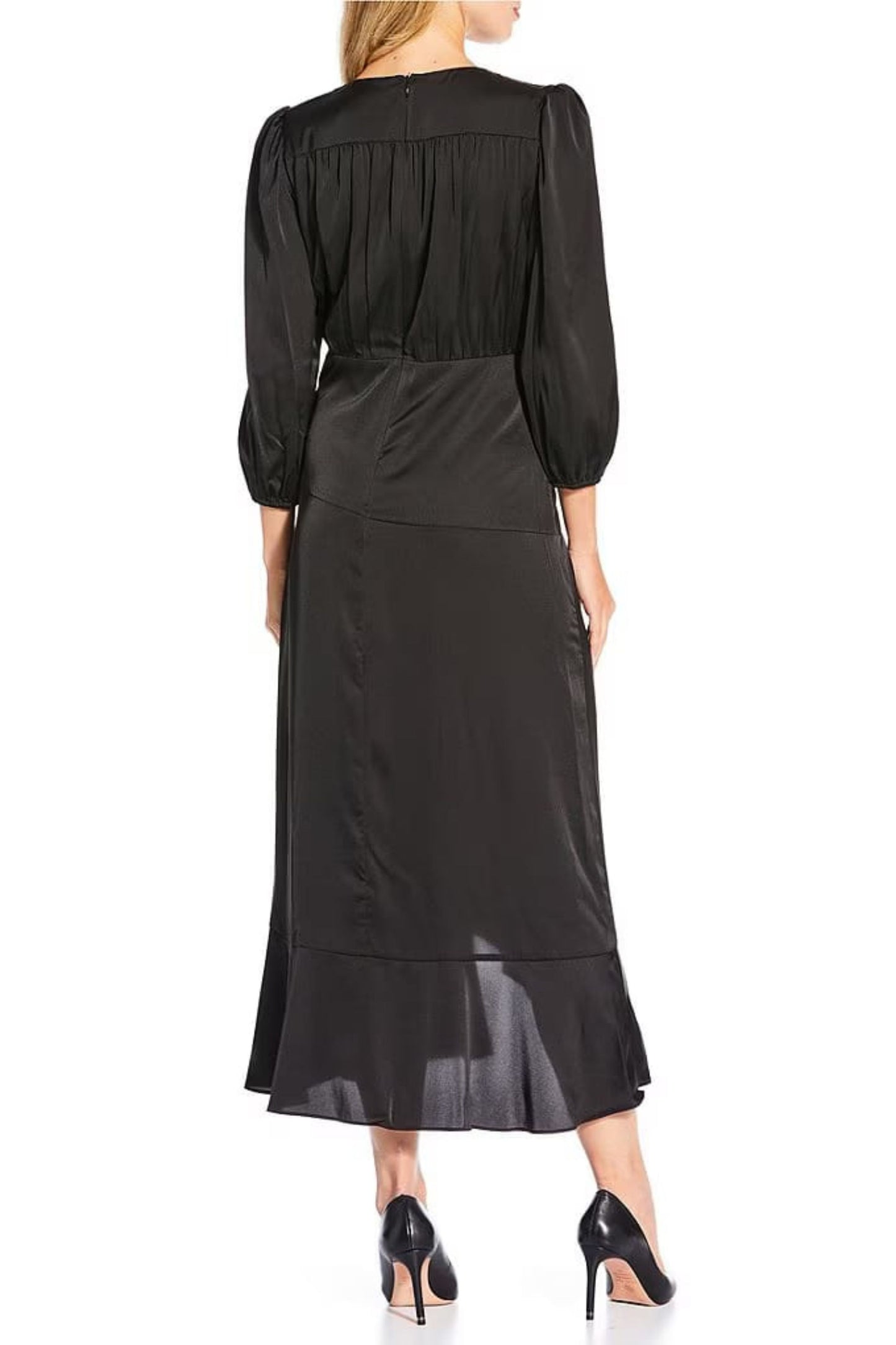 Donna Morgan 3/4 Sleeve A-Line Midi Dress