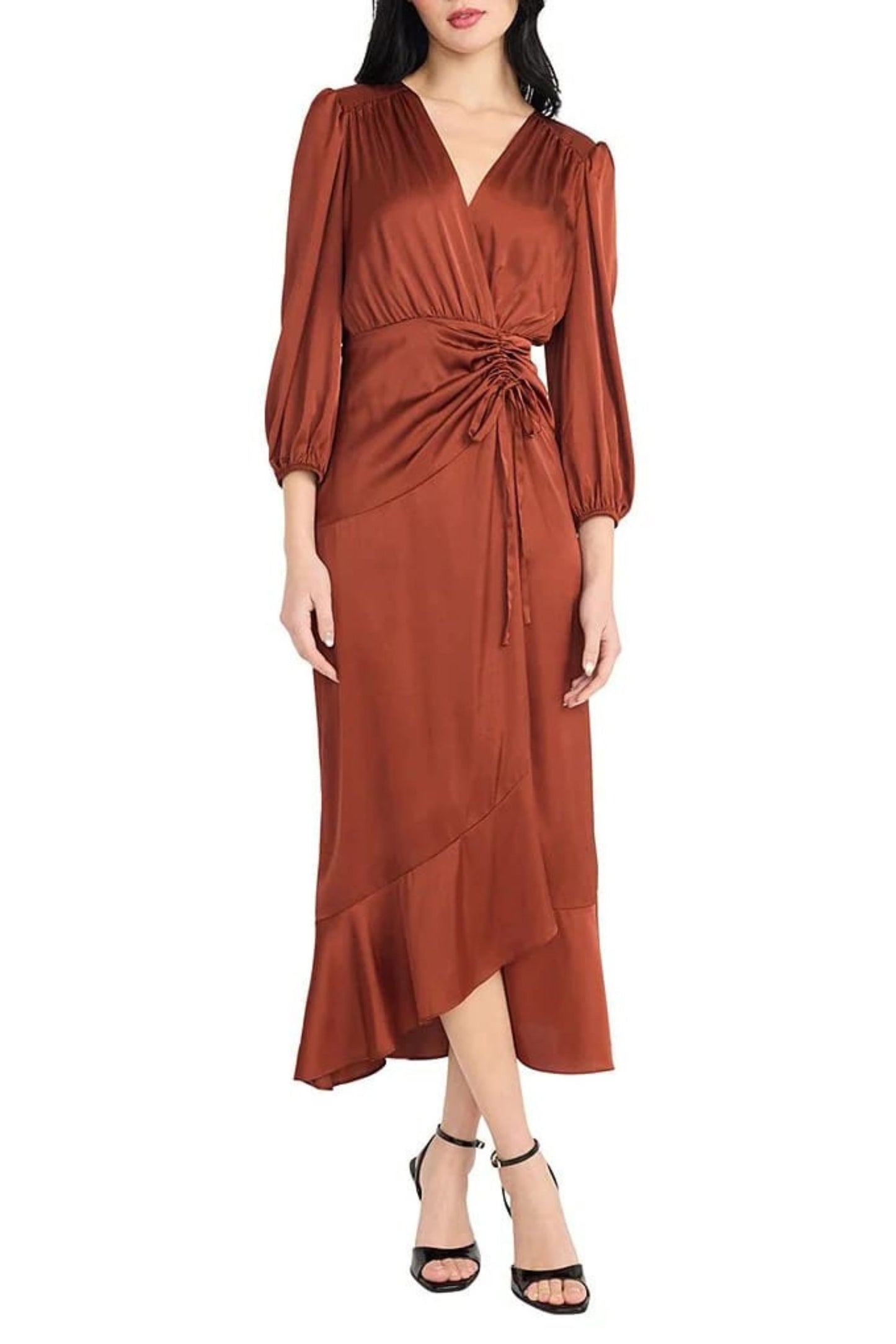 Donna Morgan 3/4 Sleeve A-Line Midi Dress