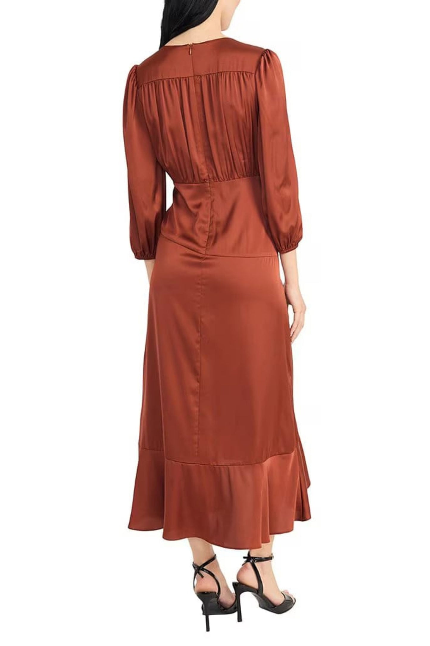 Donna Morgan 3/4 Sleeve A-Line Midi Dress