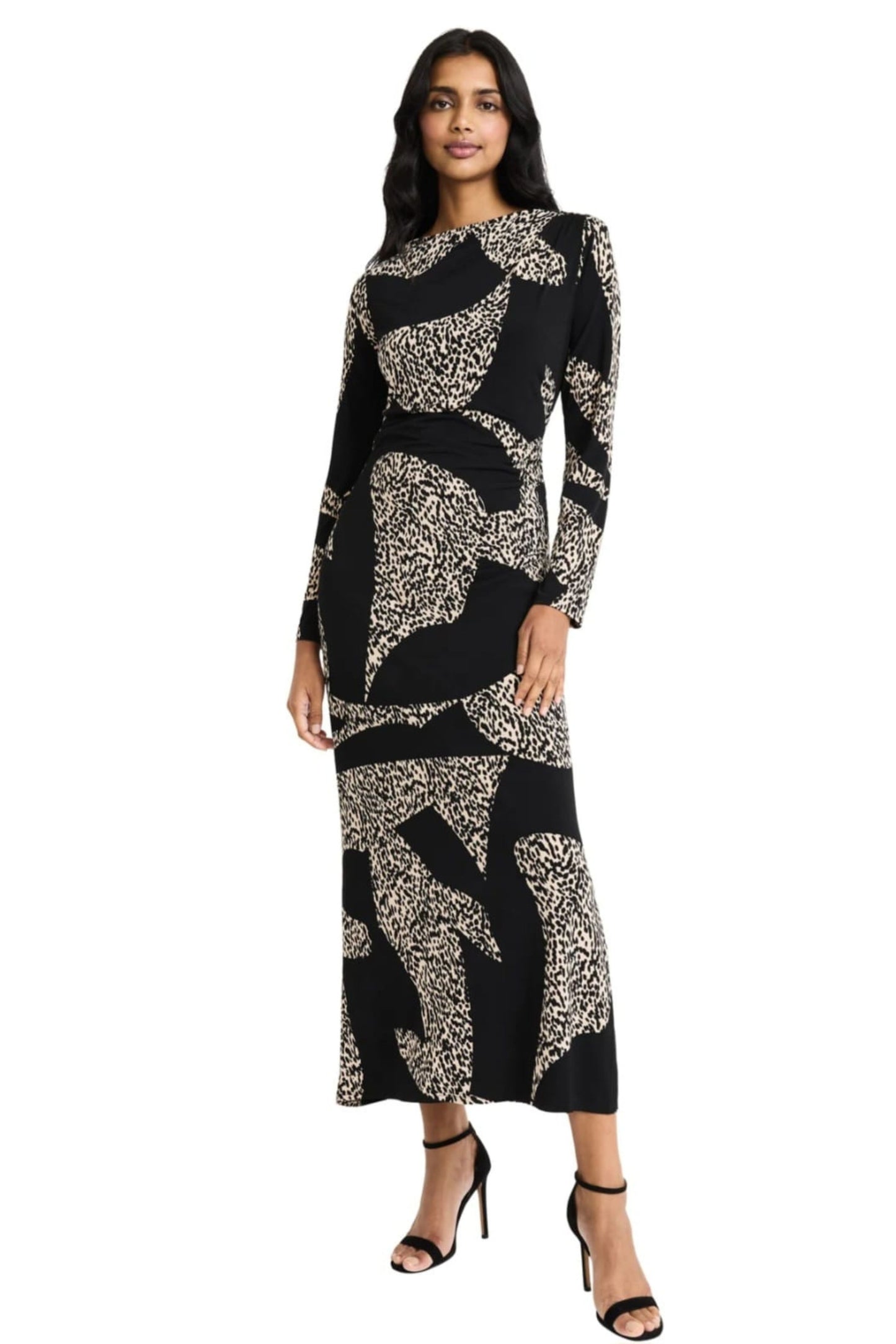 Donna Morgan Animal Print Long Sheath Dress