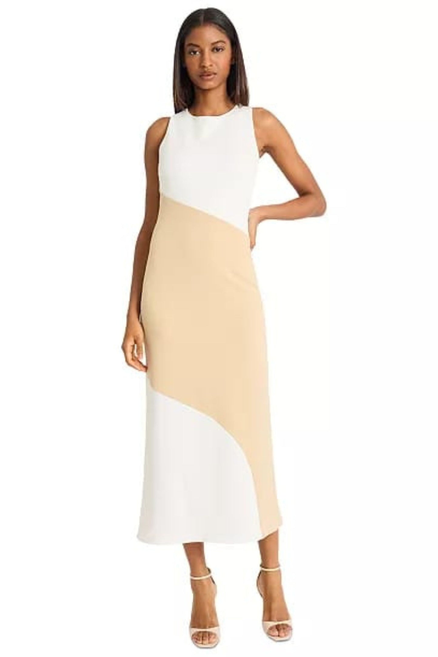 Donna Morgan Sleeve Color Block Maxi Dress