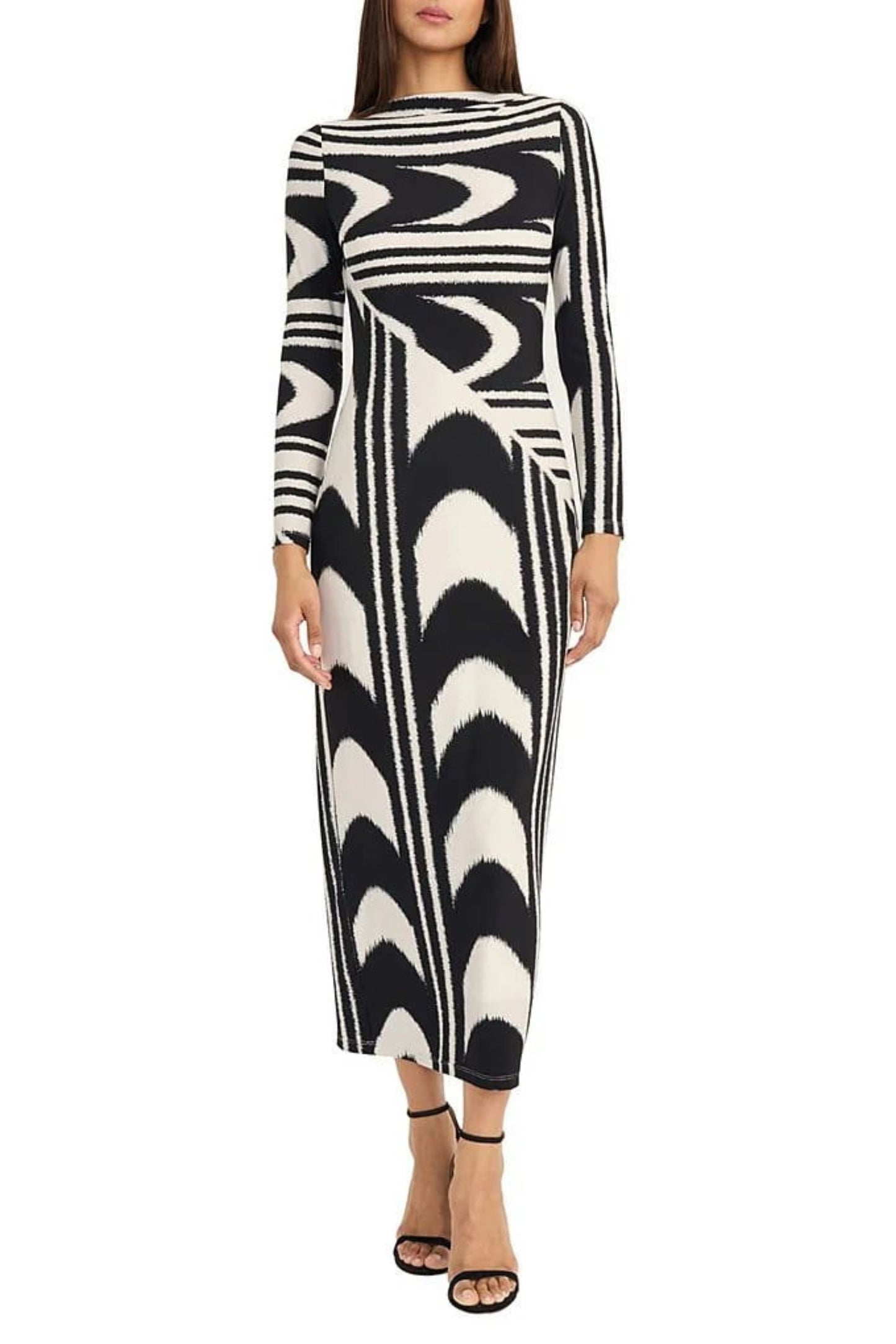 Donna Morgan Mulit Print Long Sleeve Sheath Dress