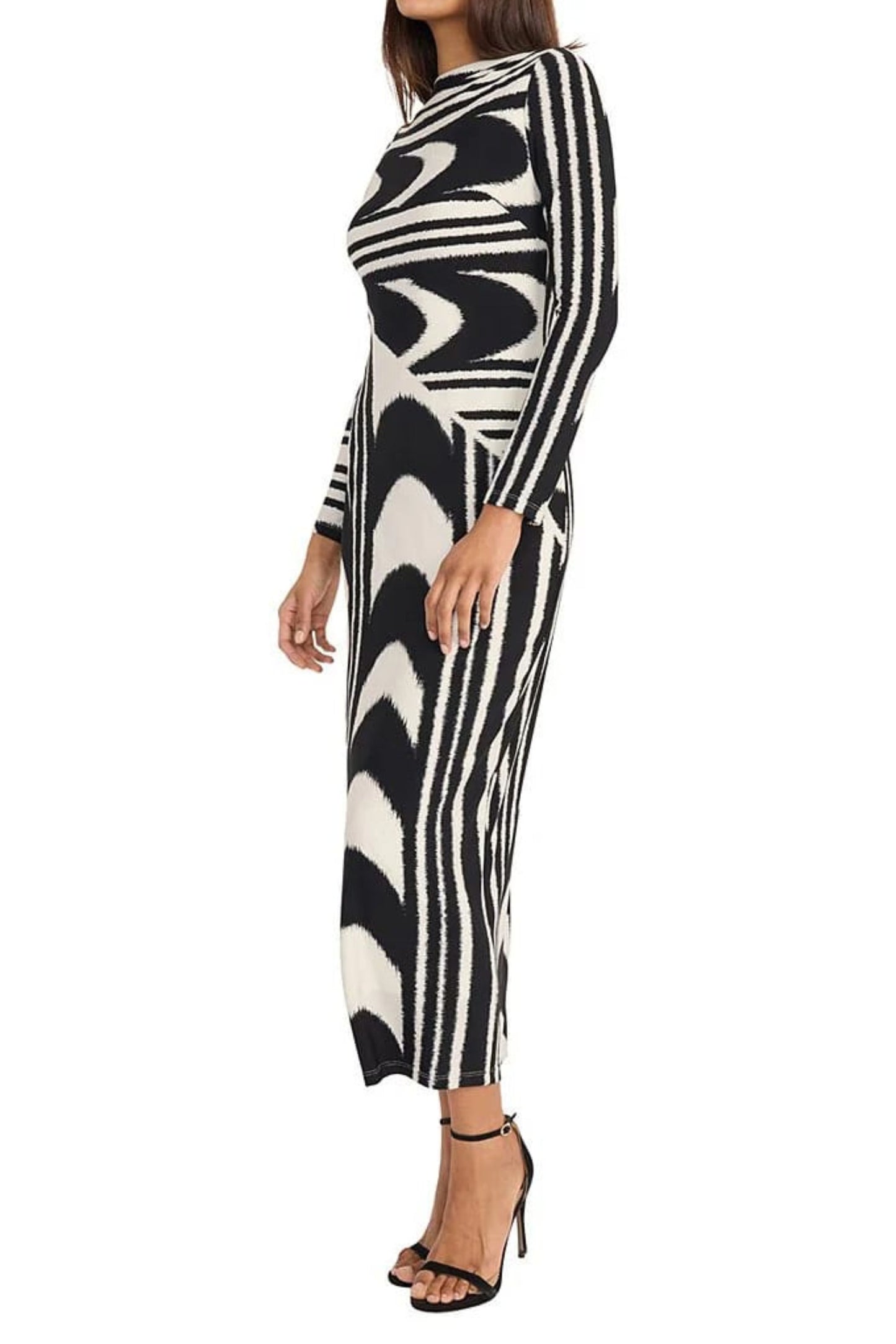 Donna Morgan Mulit Print Long Sleeve Sheath Dress