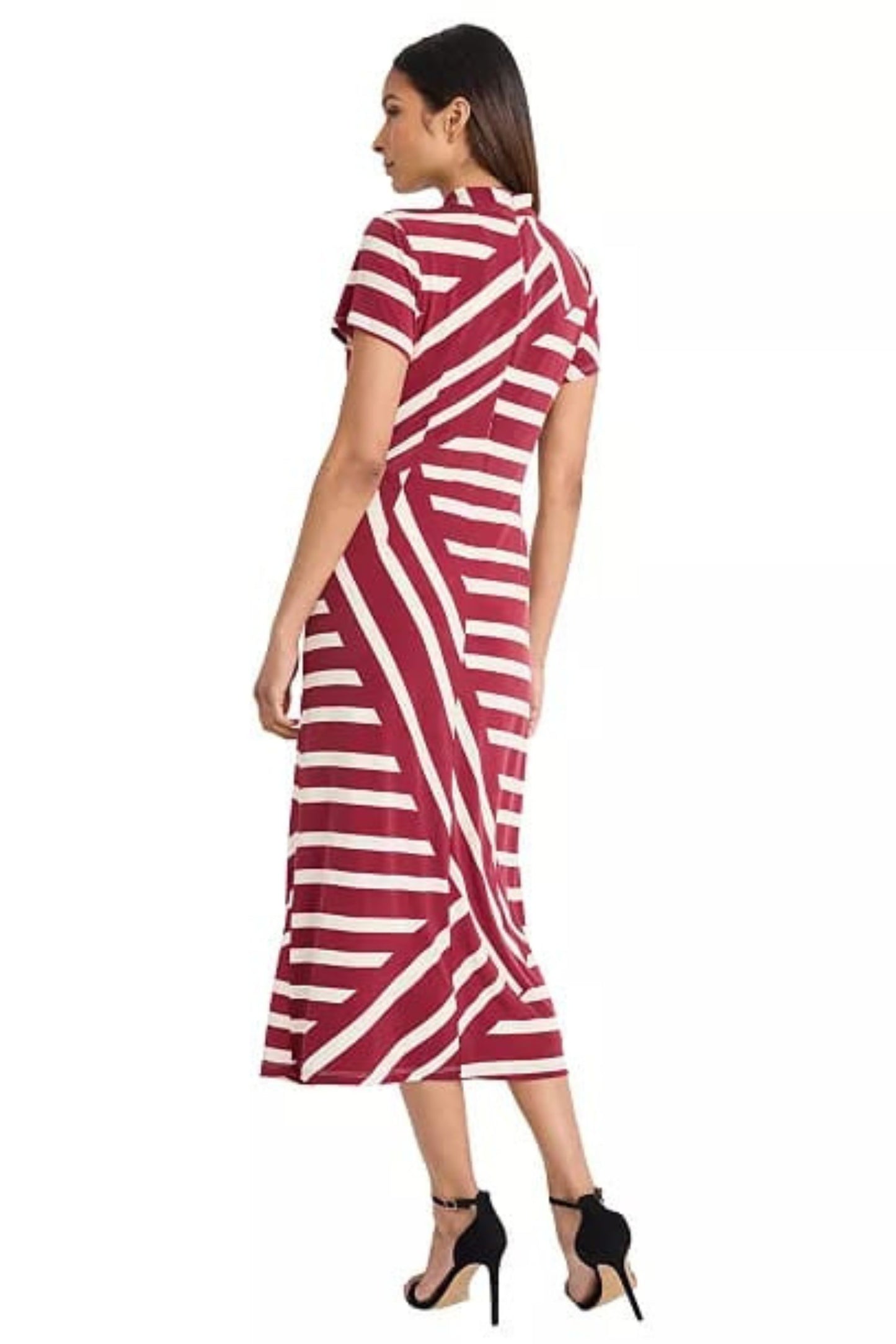 Donna Morgan Stripe Mock Neck Maxi Dress