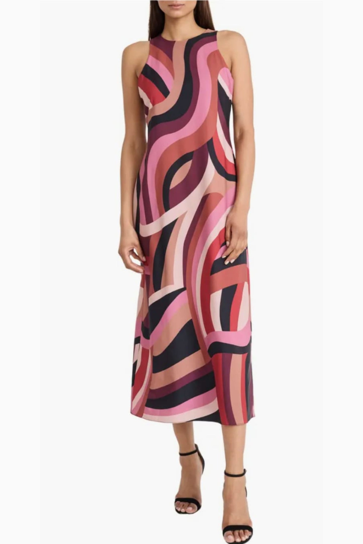 Donna Morgan Multi Color Geo Print Maxi Dress