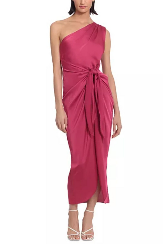 Donna Morgan One Shoulder Tie-Waist Evening Dress
