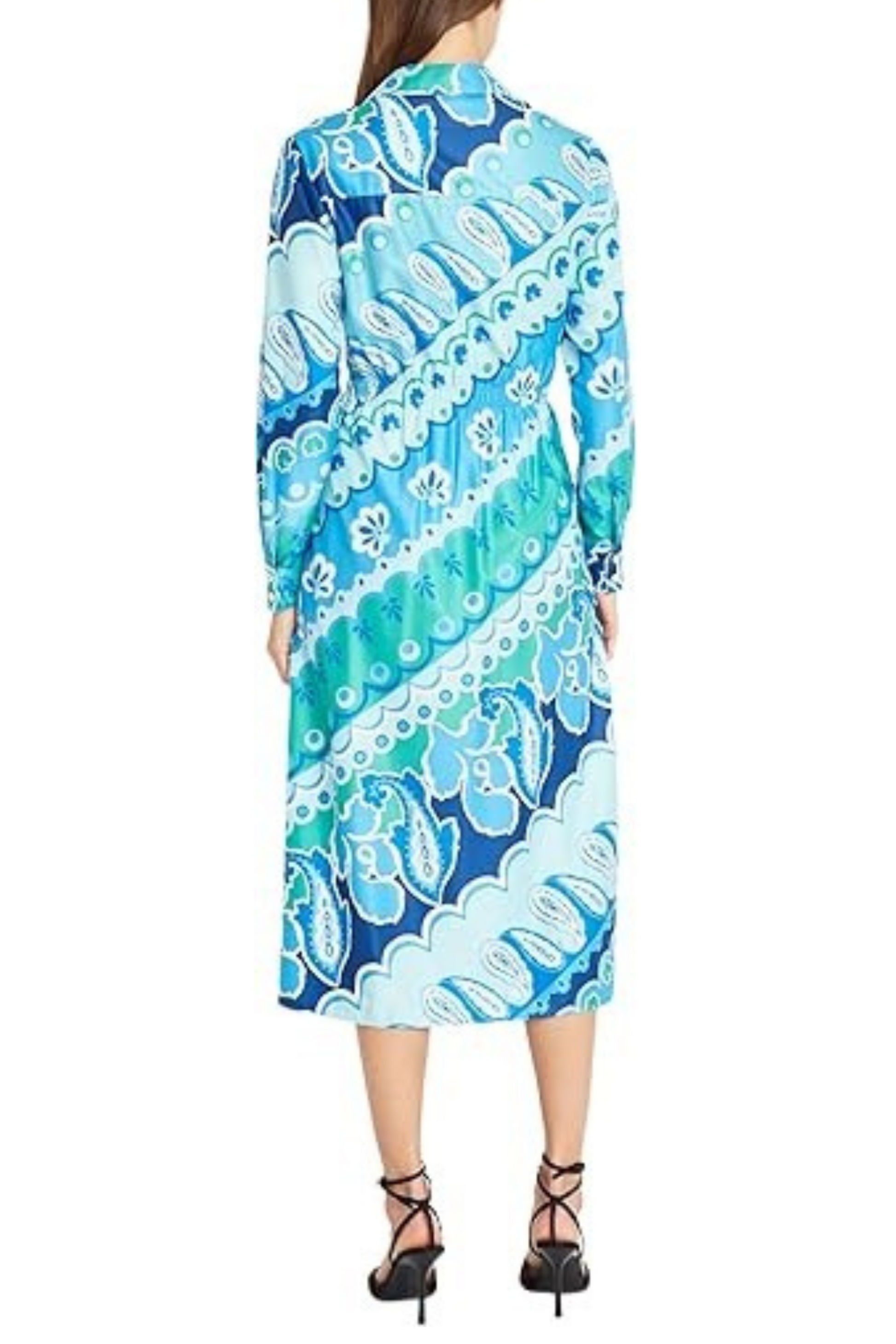 Donna Morgan Printed Long Sleeve Midi Dress New Yorker's Apparel Donna Morgan Printed Long Sleeve Midi Dress New Yorker's Apparel