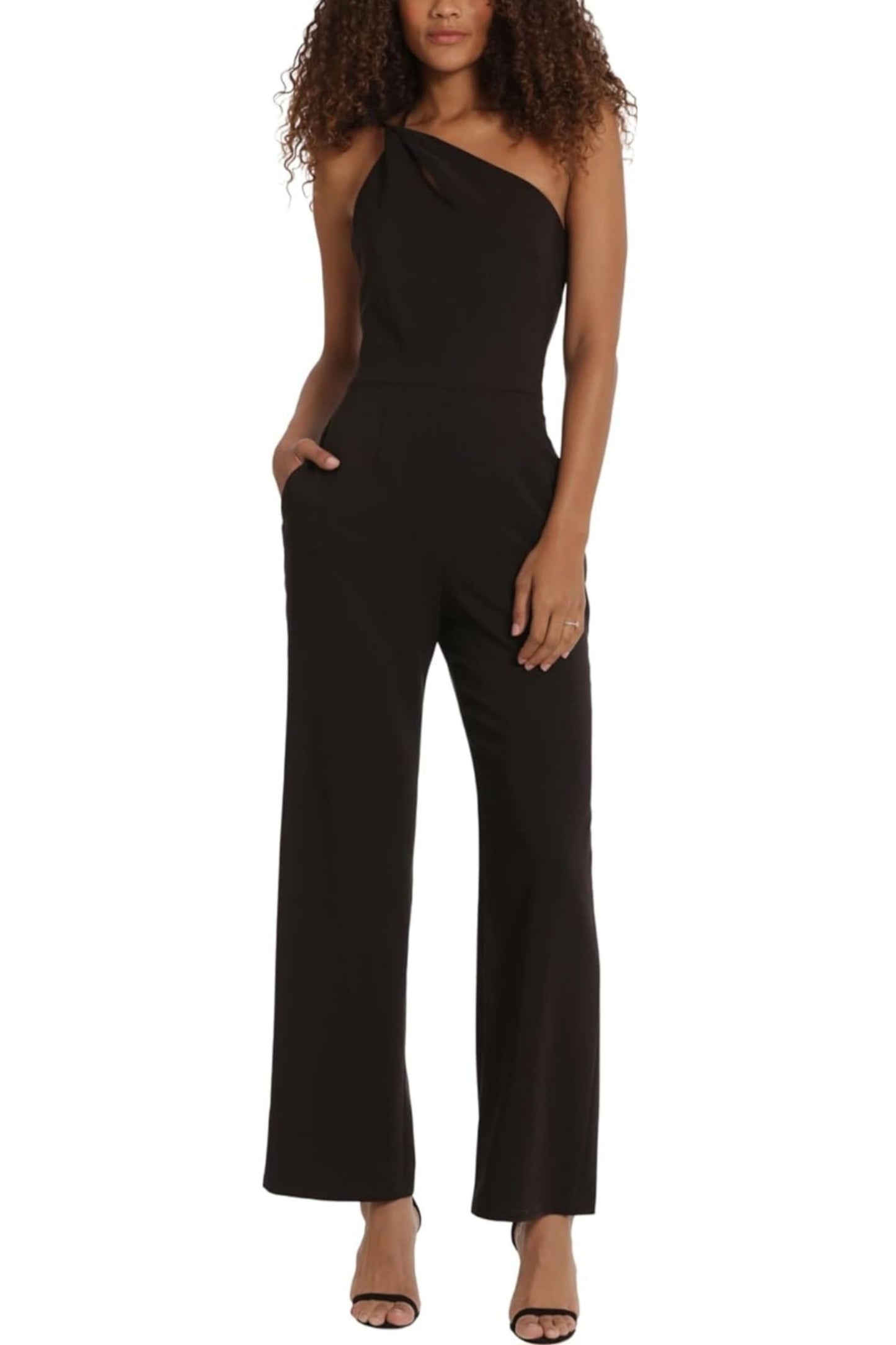 Donna Morgan One Shoulder Straight Leg Jumpsuit
