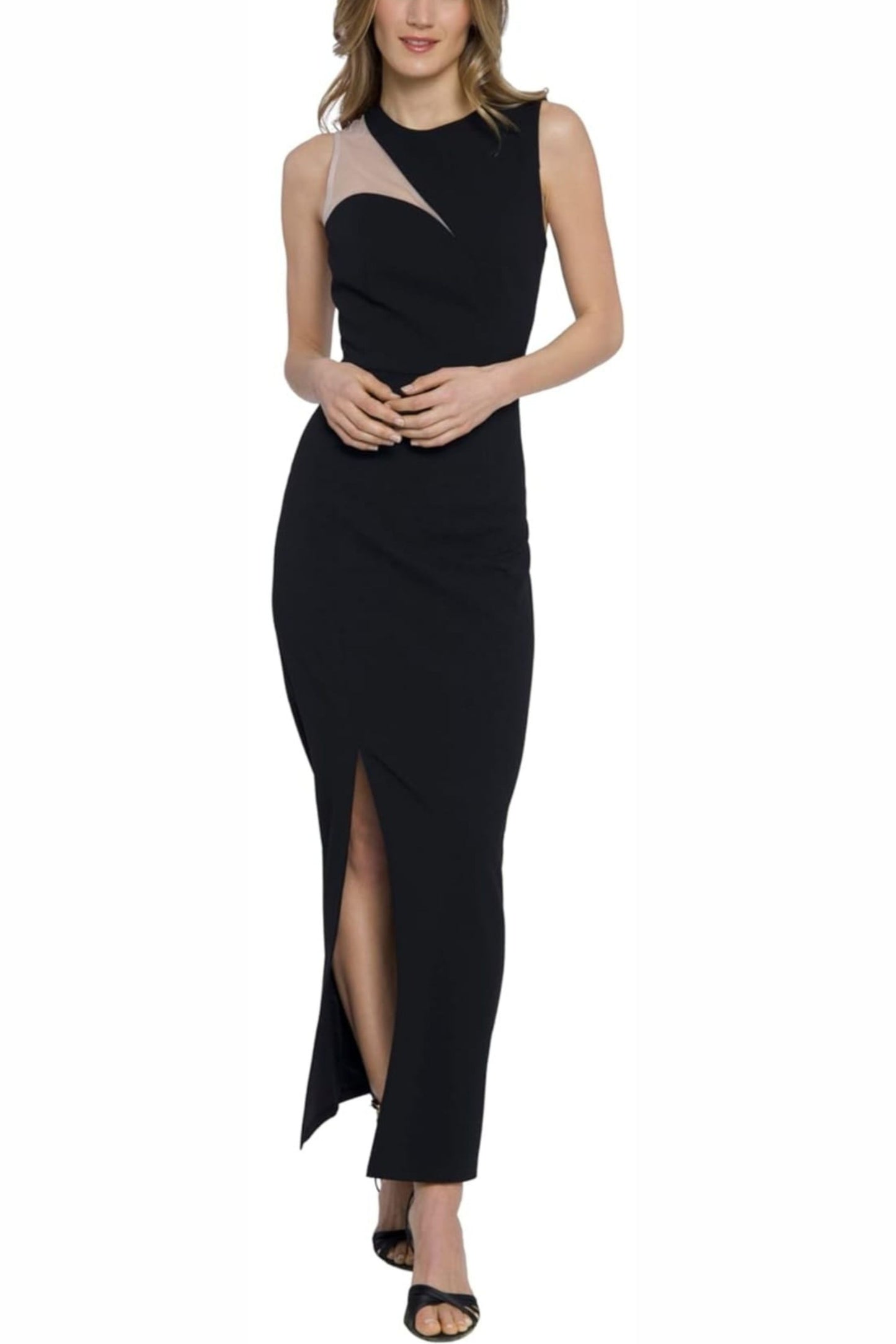 Donna Morgan Black Sleeveless Long Evening Dress